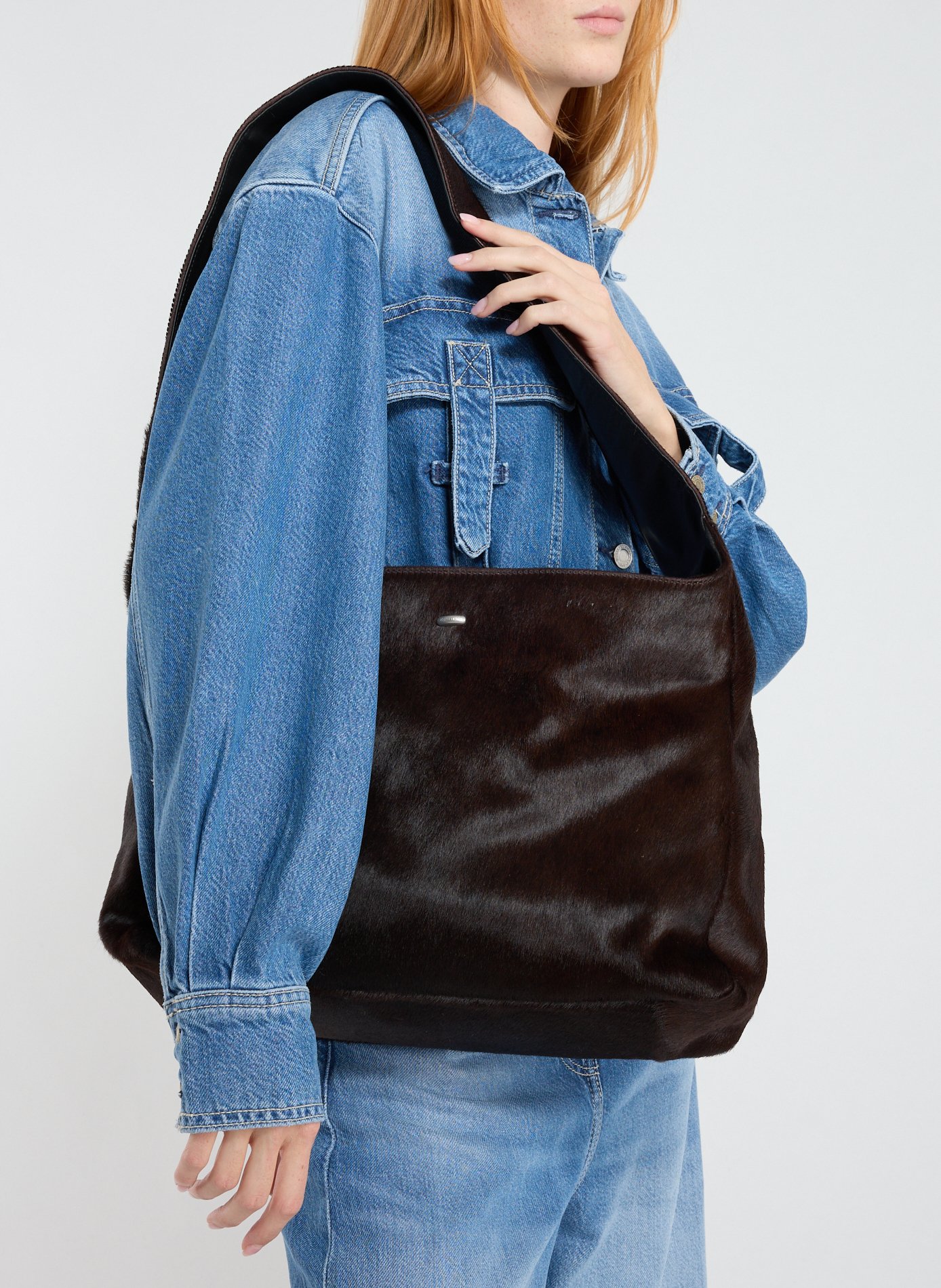 Sac cabas en cuir  OUR LEGACY Marron