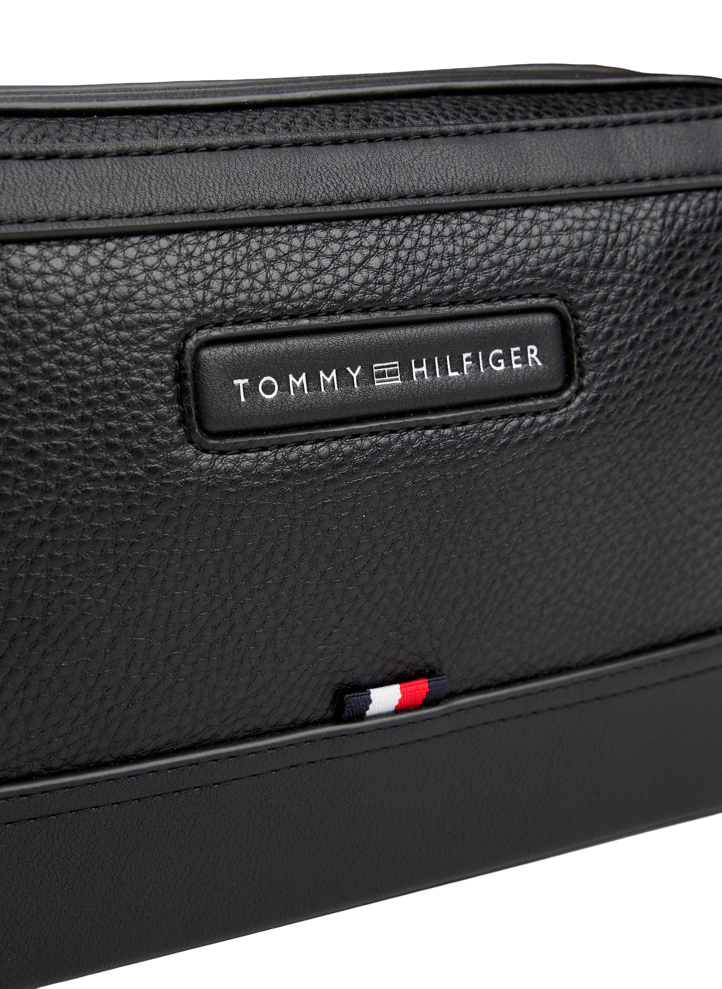 Faux leather messenger bag TOMMY HILFIGER Black