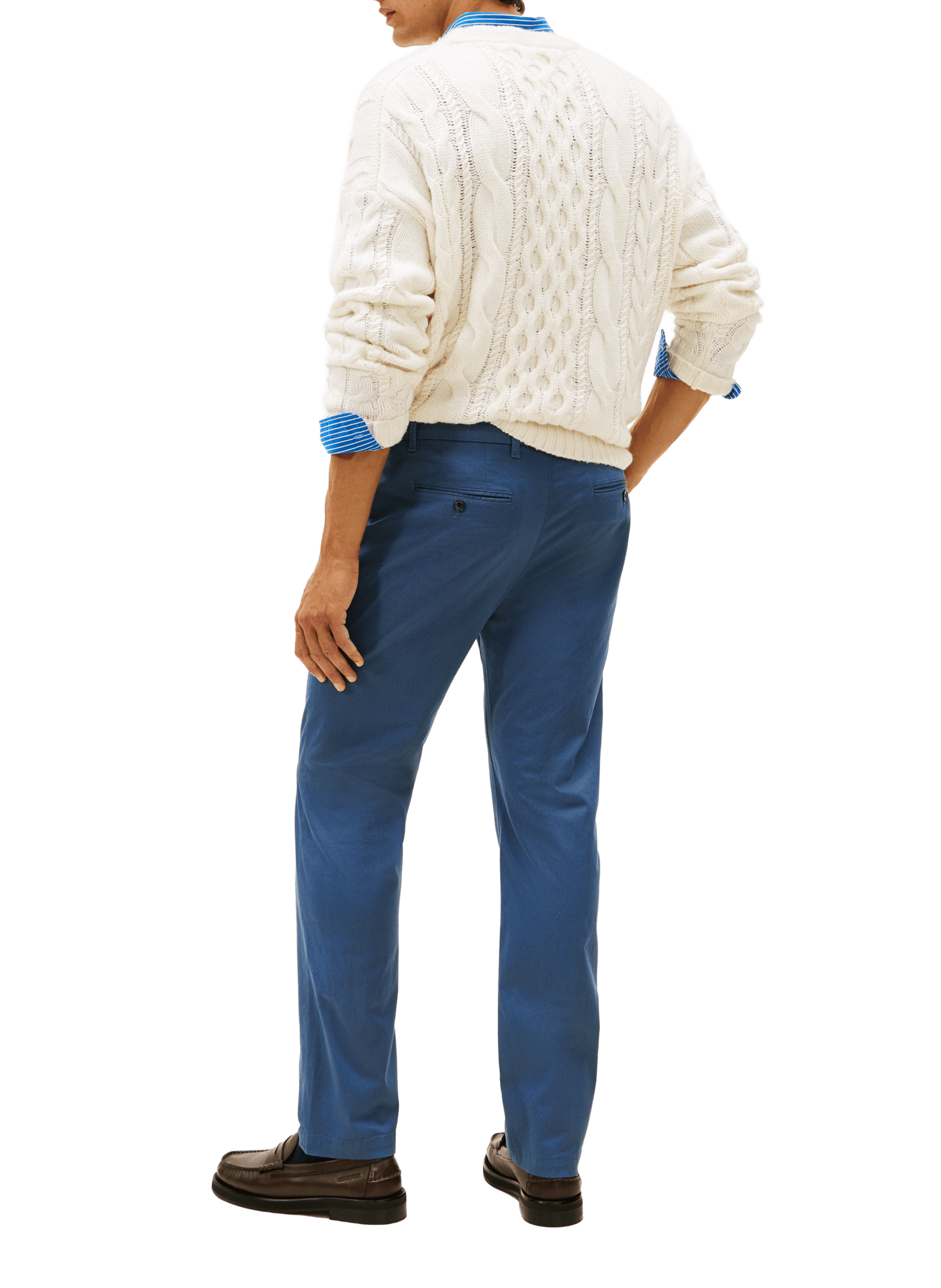 Pantalon coupe droite en coton TOMMY HILFIGER Bleu