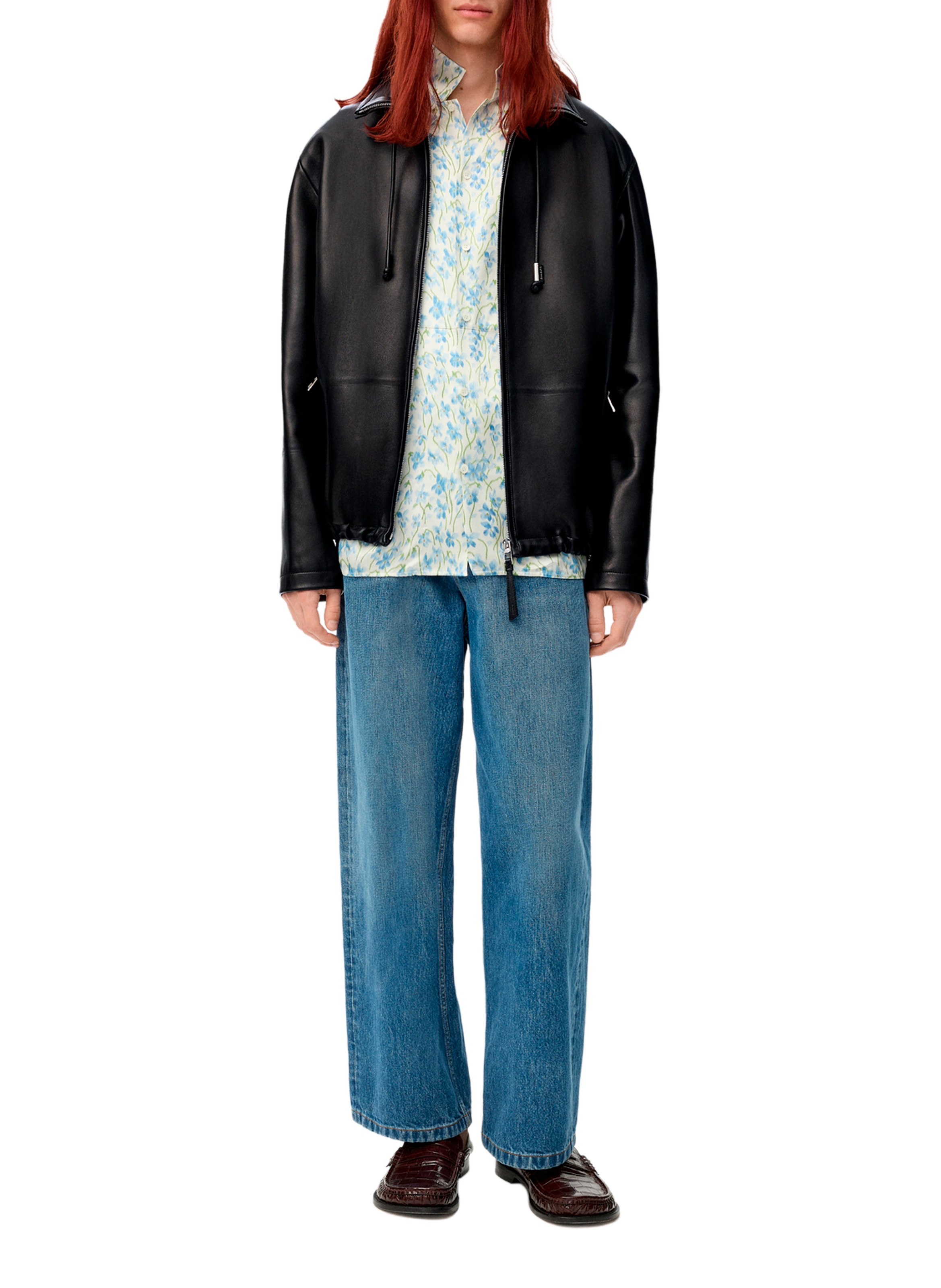 Buttoned leather Jacket LOEWE Black