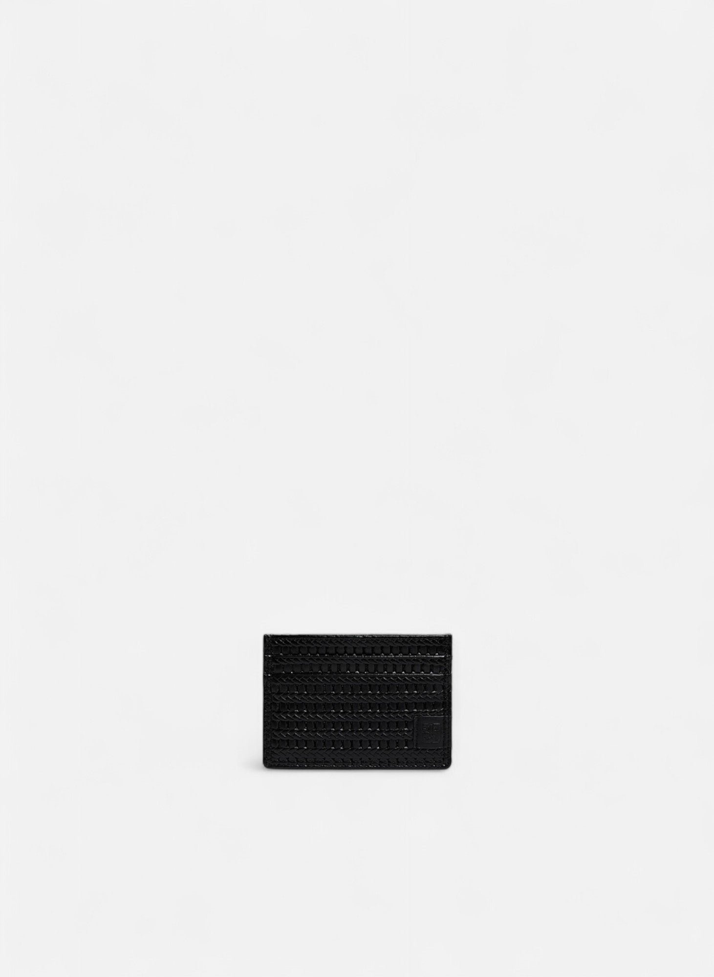 Porte cartes martin en cuir embossé et cuir lisse LE TANNEUR Noir