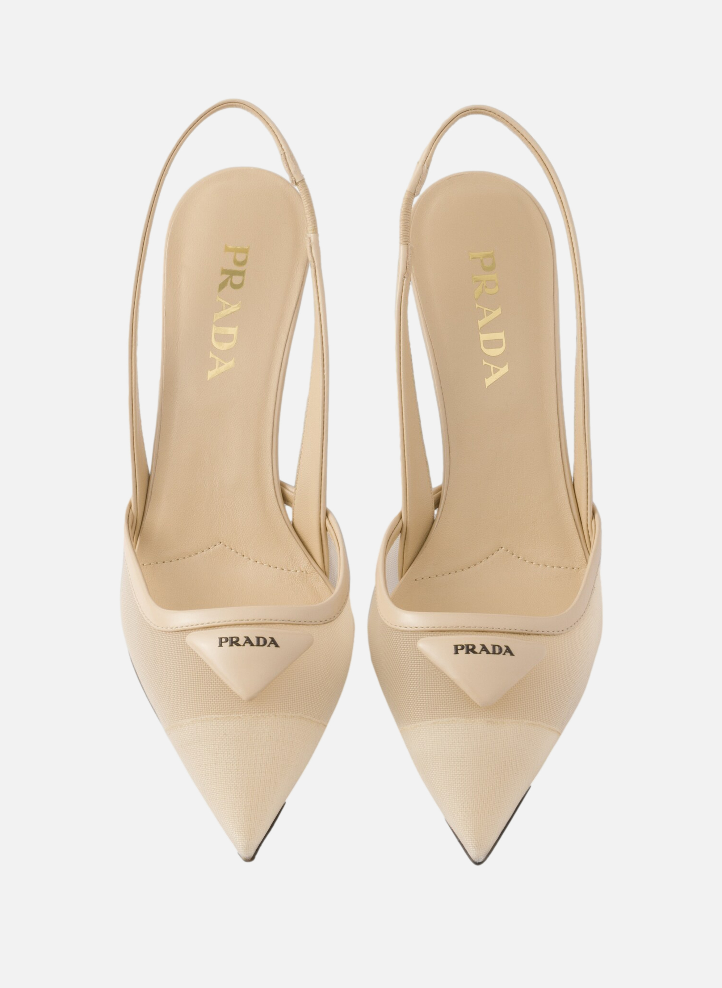 Escarpins à bride arrière en mesh PRADA Beige