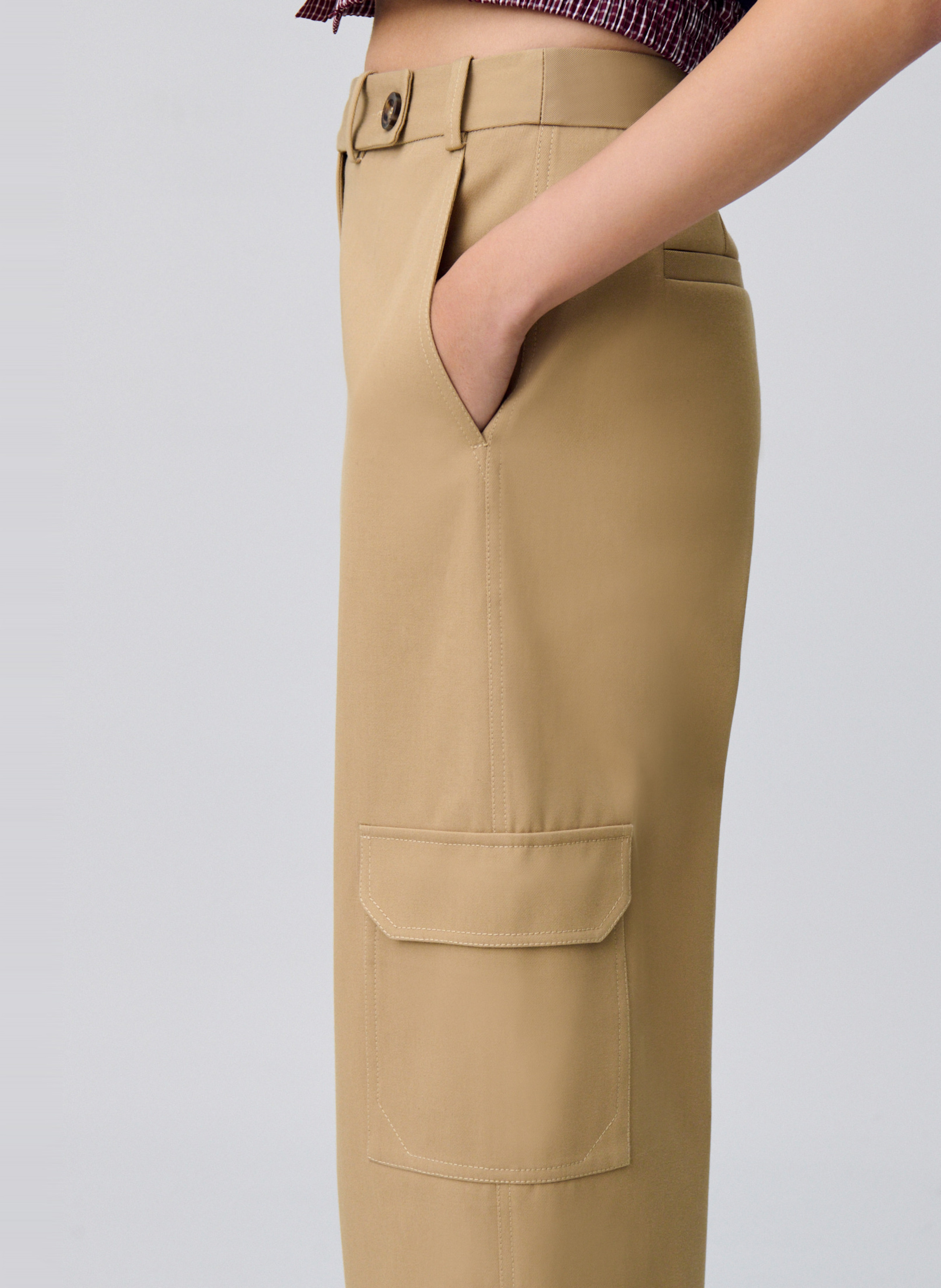 Pantalon large en coton CLAUDIE PIERLOT Beige