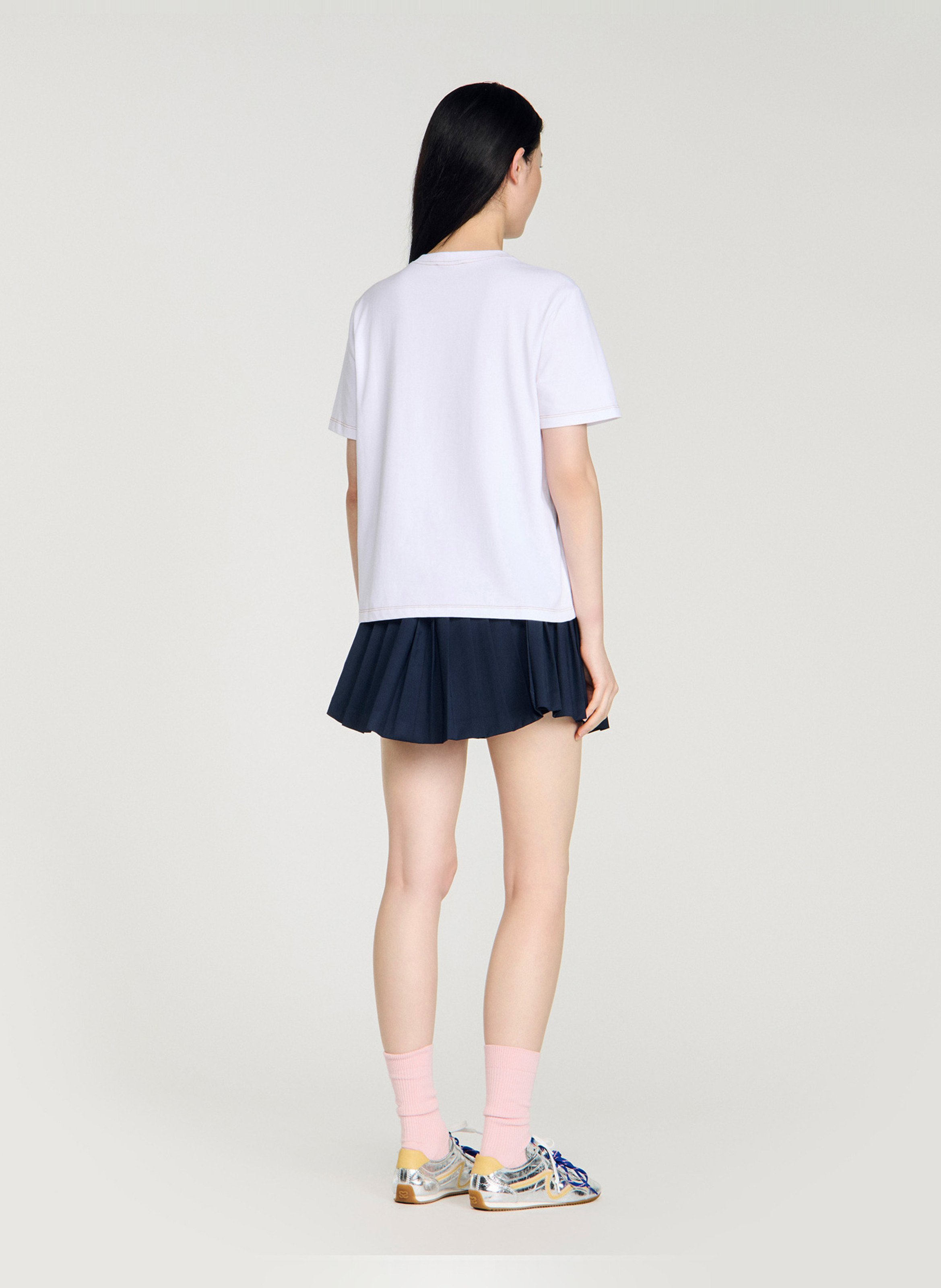 Tee-shirt col rond en coton Blanc