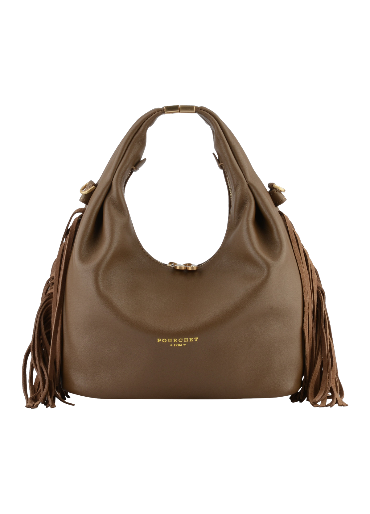 Arche à franges | sac porté main pm POURCHET Gris