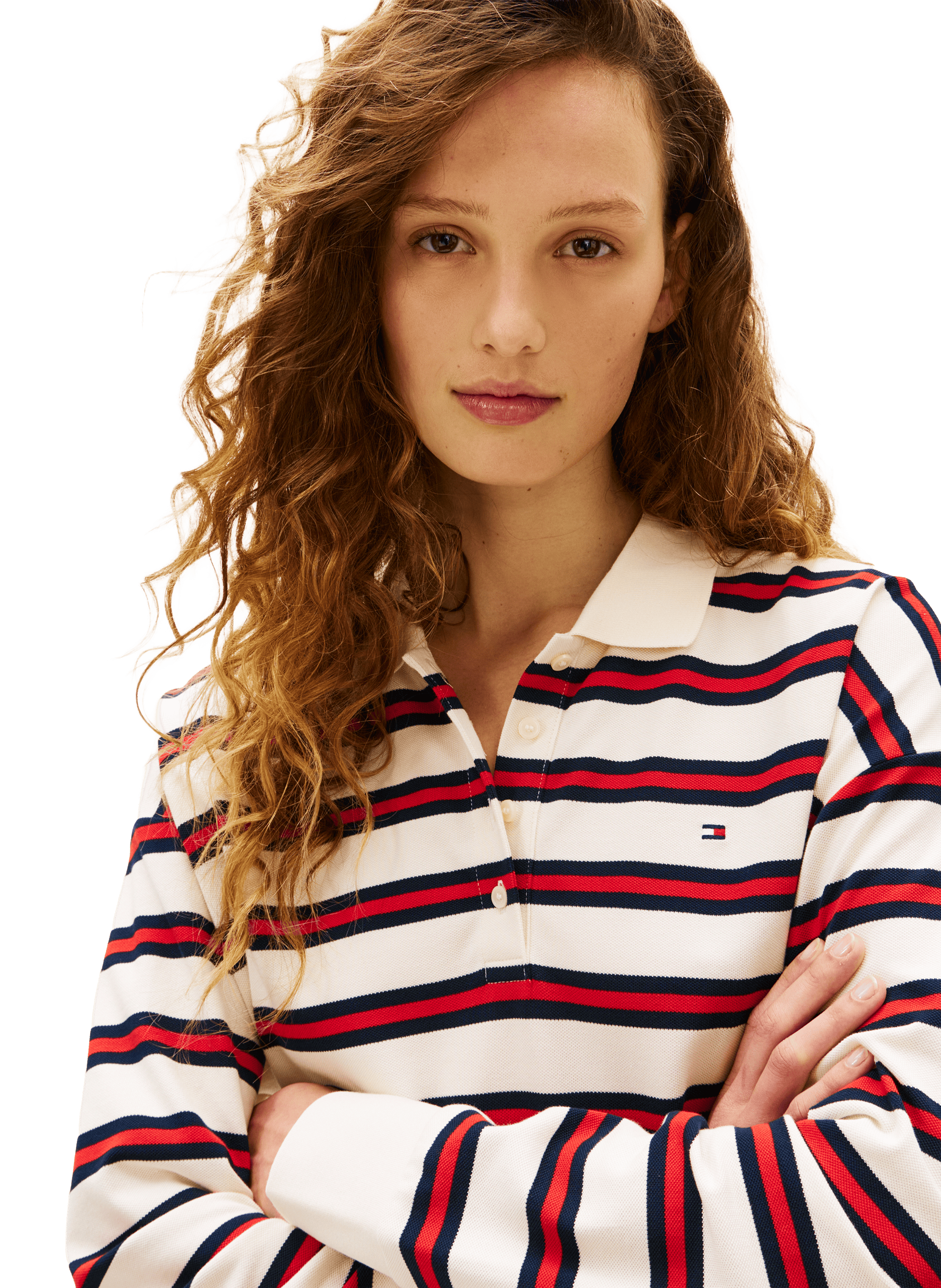 Polo à rayures en coton mélangé TOMMY HILFIGER Multicolore