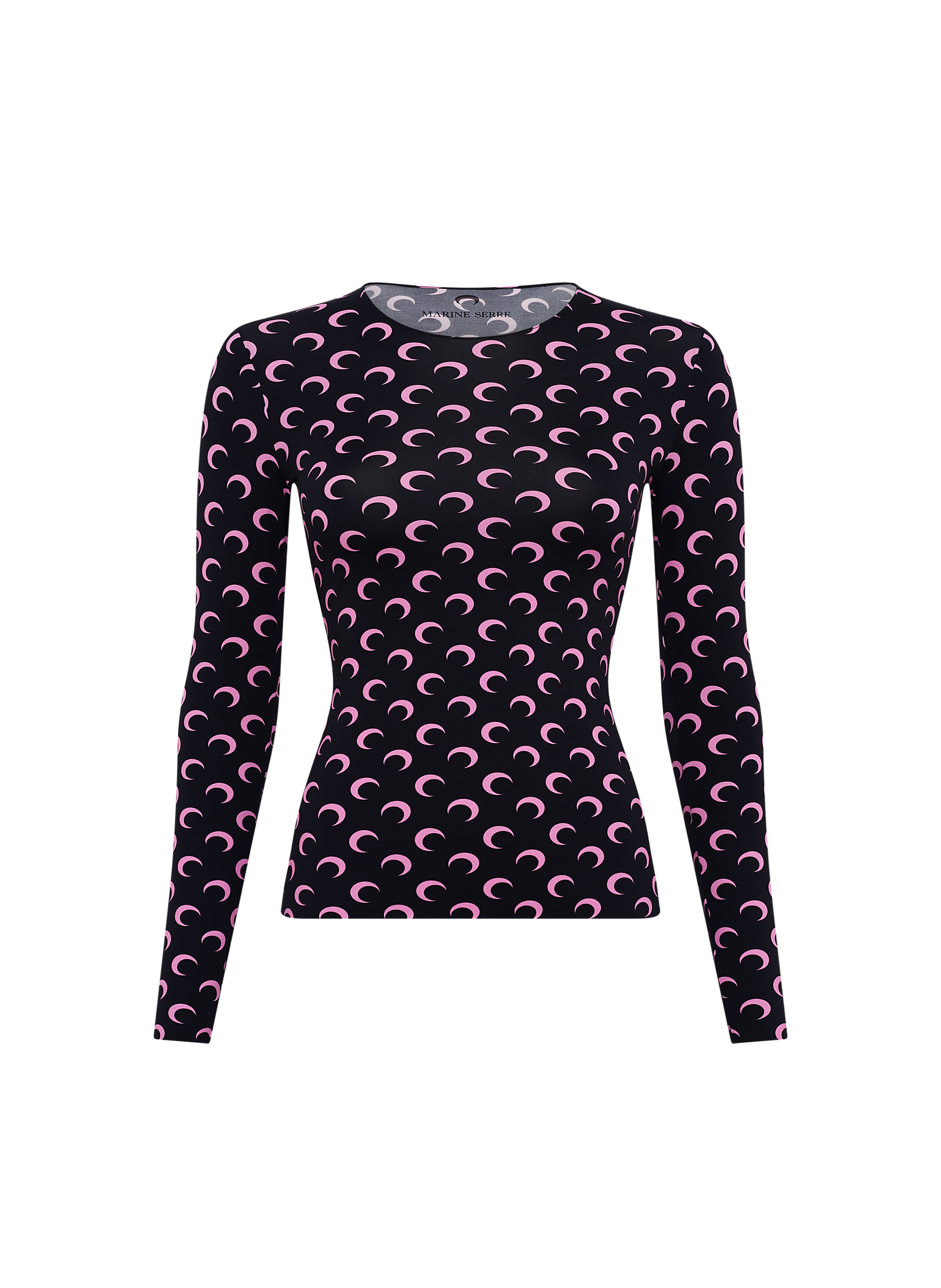 Plumetis moon mesh flock ls top MARINE SERRE Black