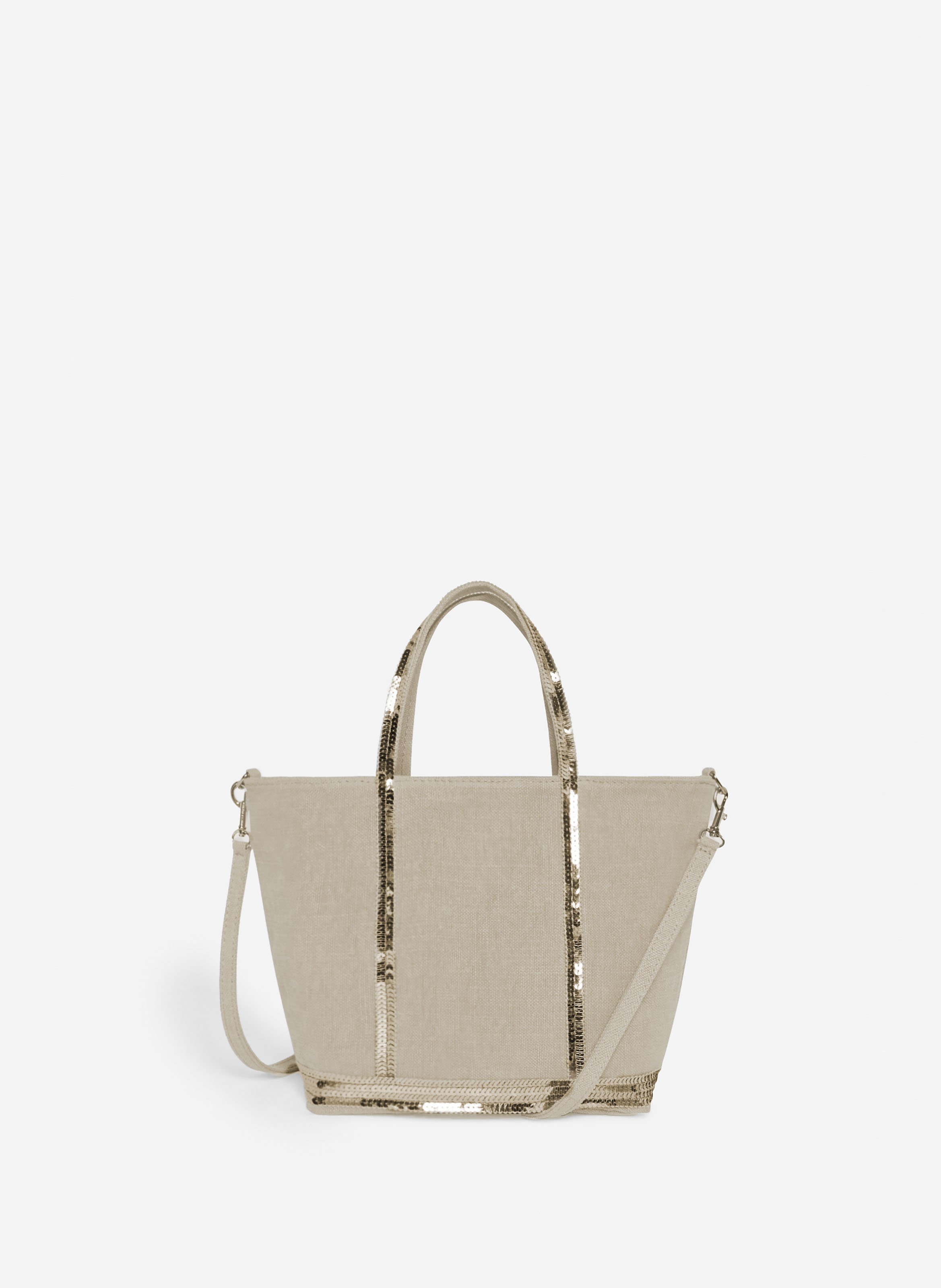 Cabas s zippé en lin  Beige