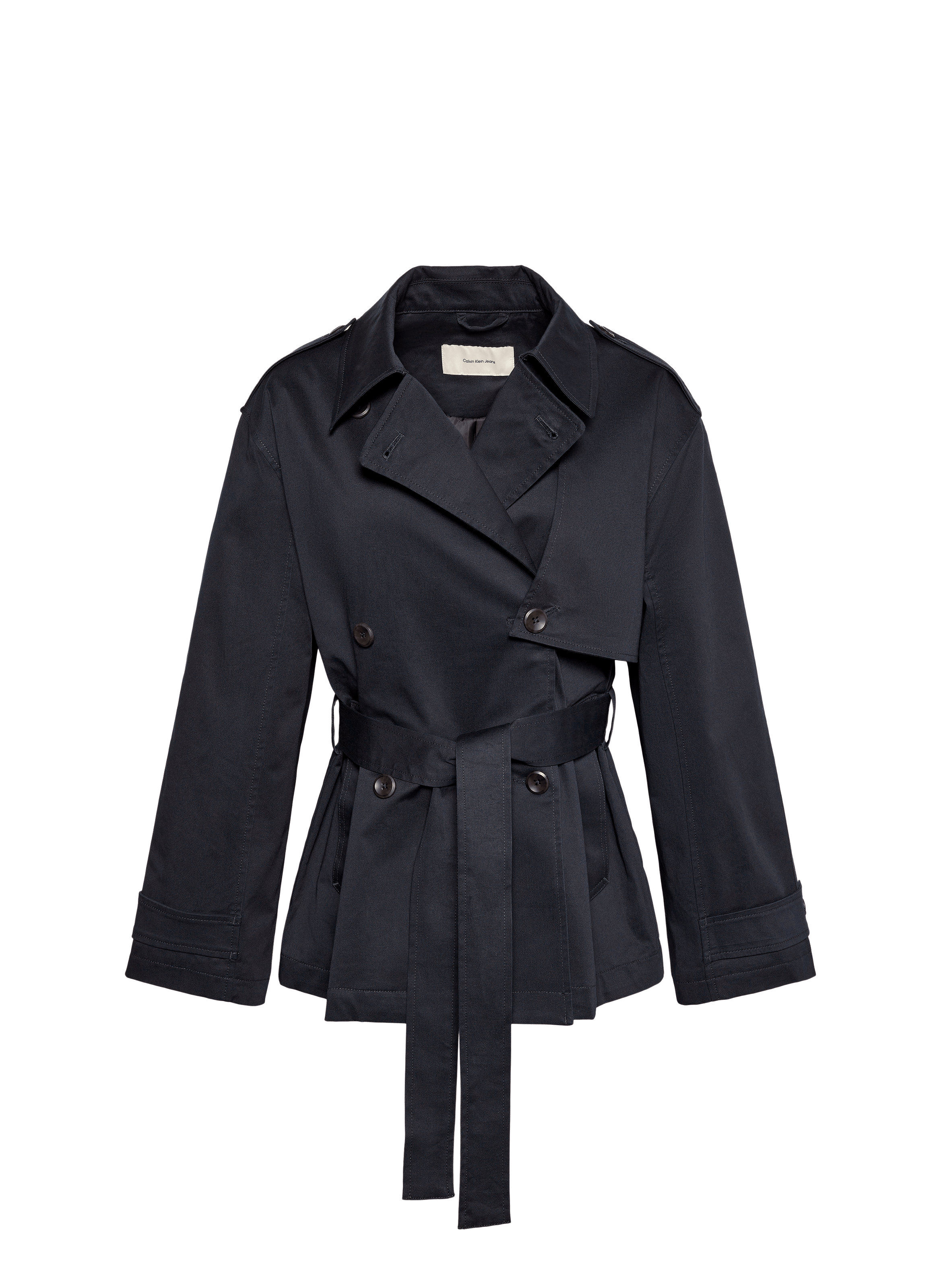 Trench en sergé de coton mélangé CALVIN KLEIN Bleu