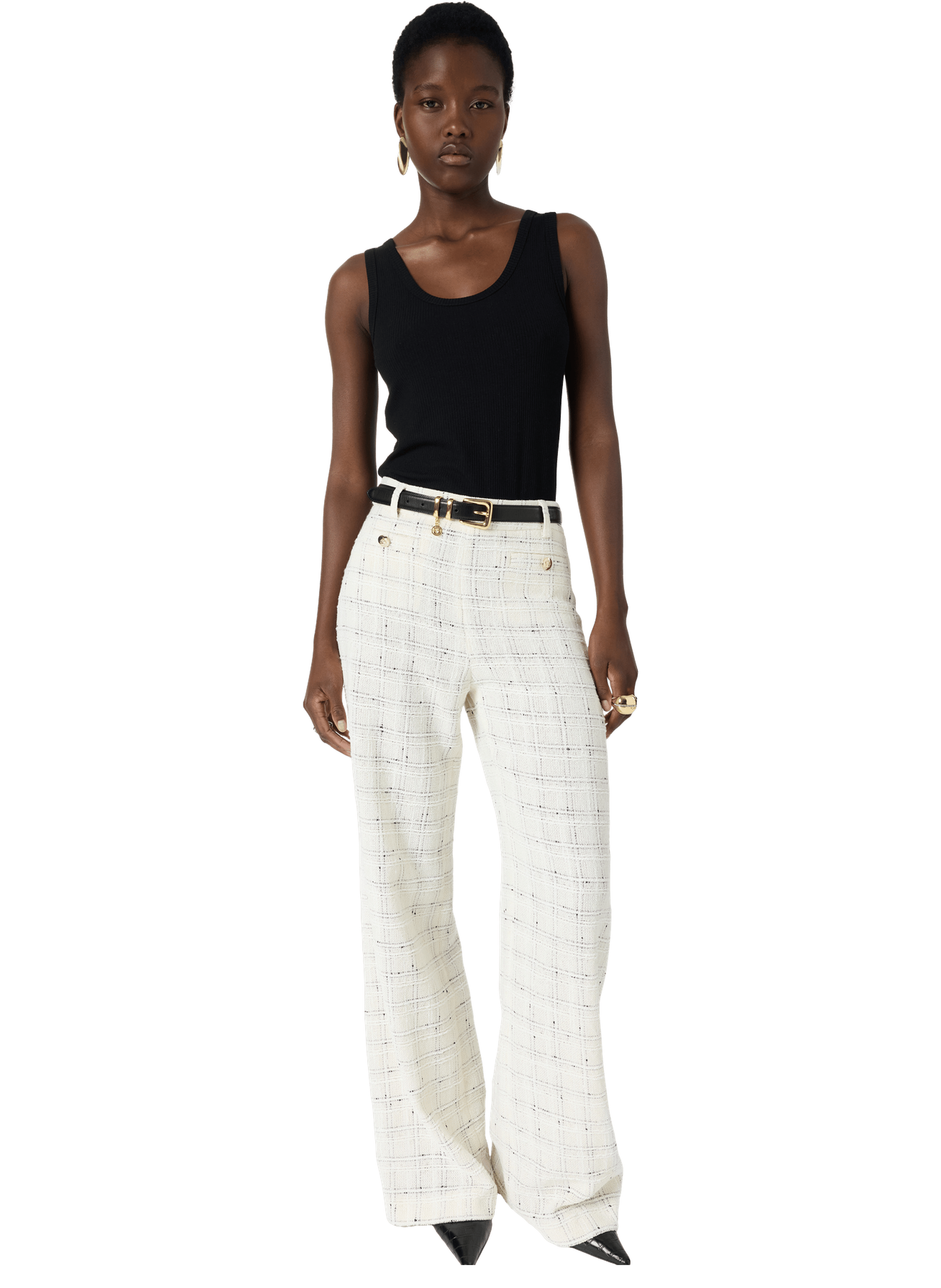 Pantalon large en tweed - ariela GERARD DAREL Beige