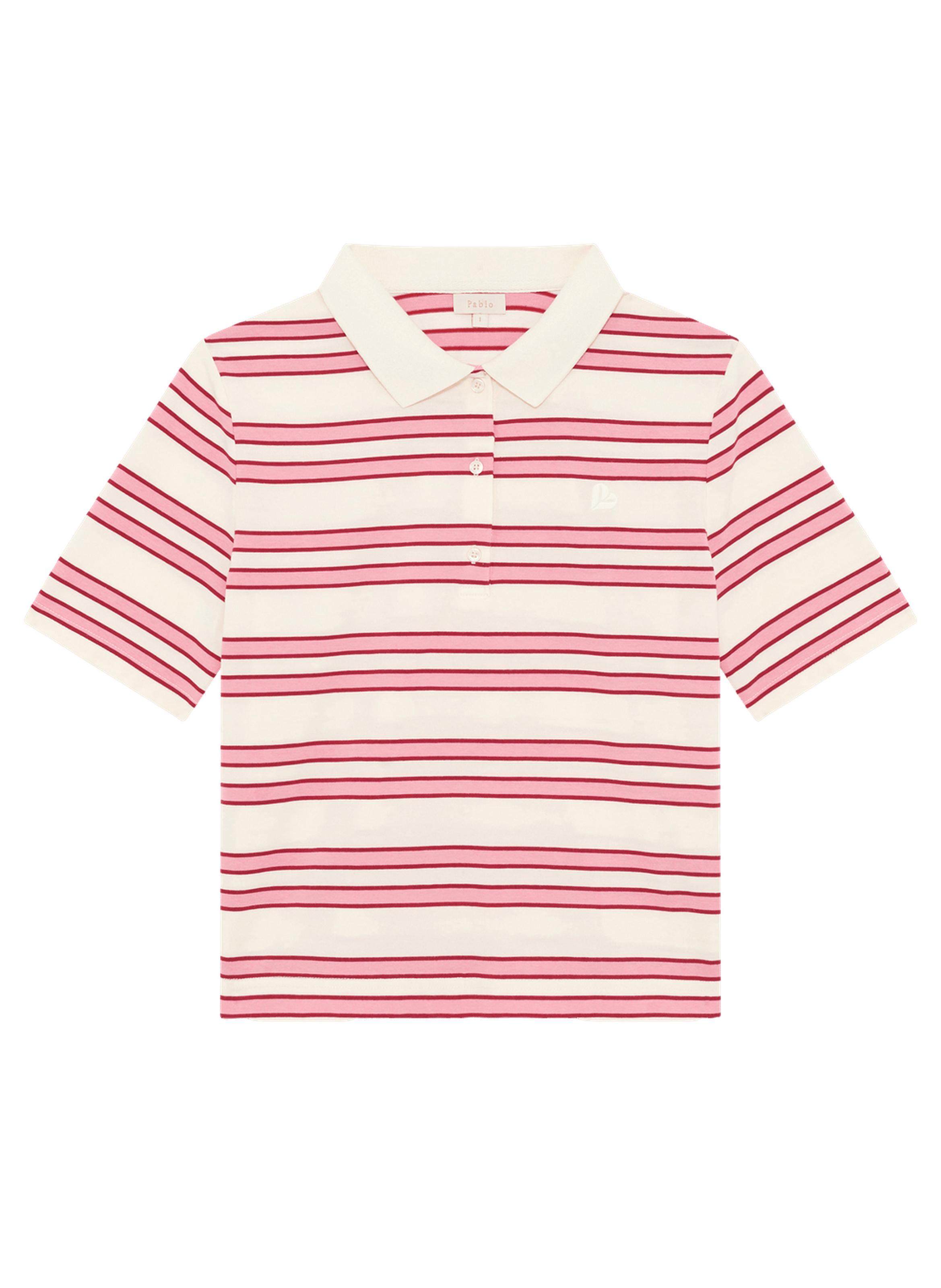 Polo rayé en coton mélangé -tamara PABLO Rose