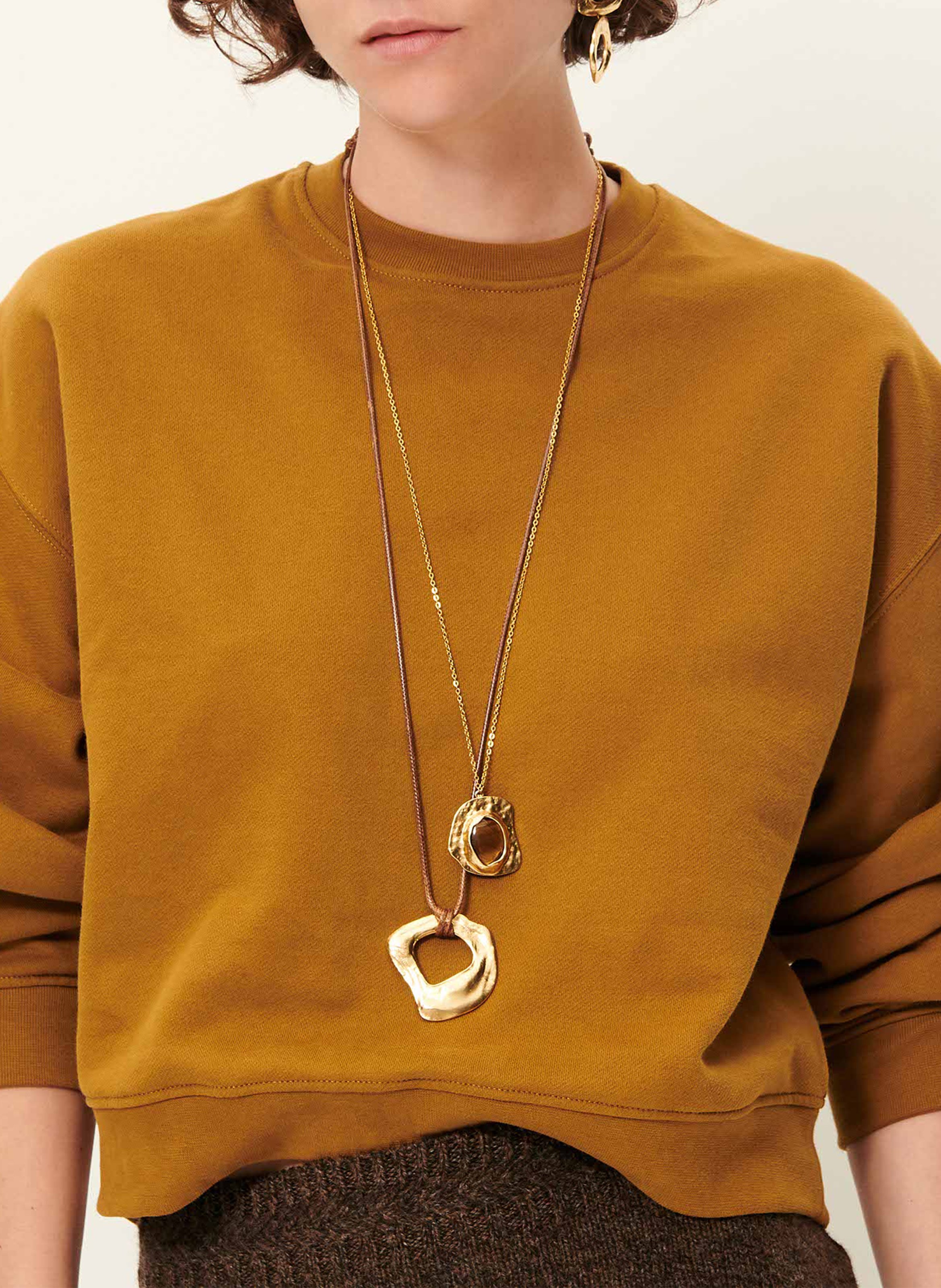 Collier en laiton recyclé mélangé lynett SESSUN Marron