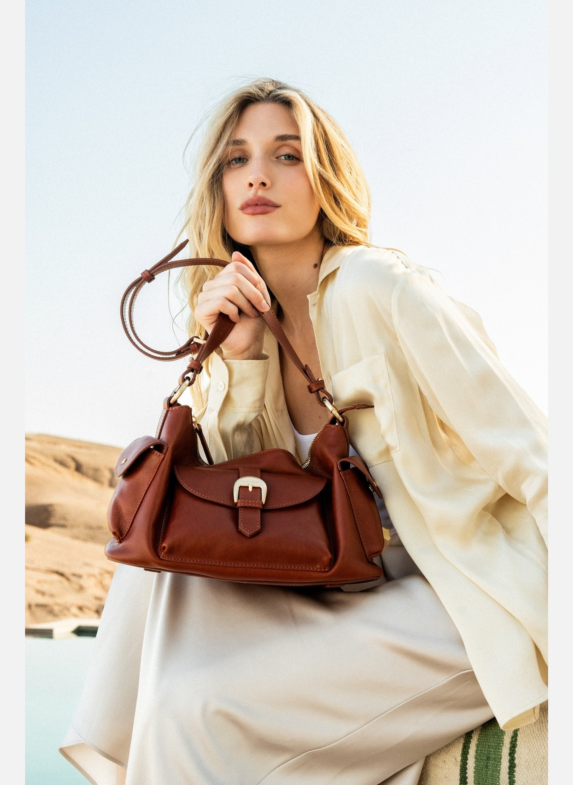 Scoop | sac porté épaule POURCHET Marron