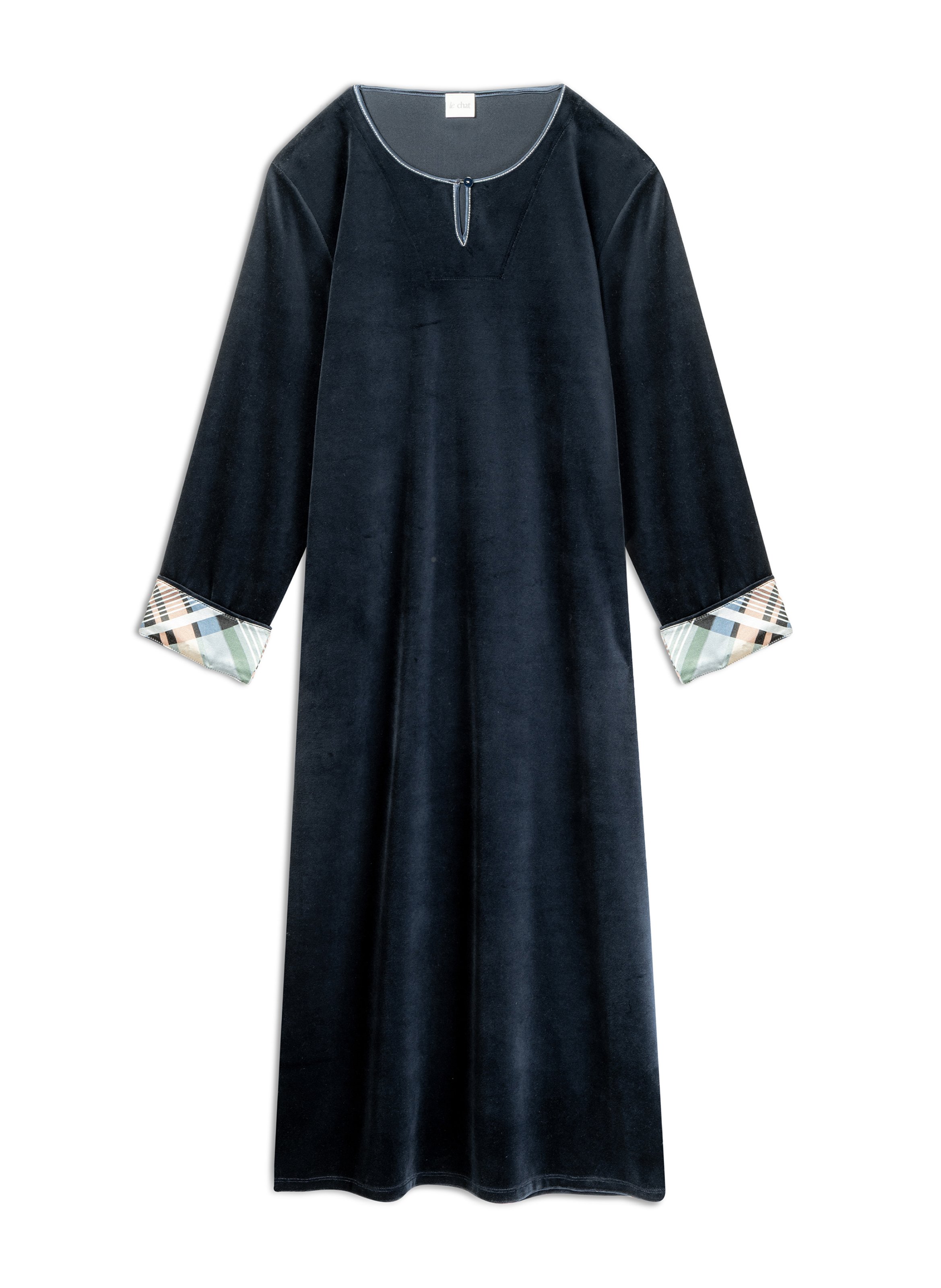 Robe longue en velours bradley 141 LE CHAT Bleu