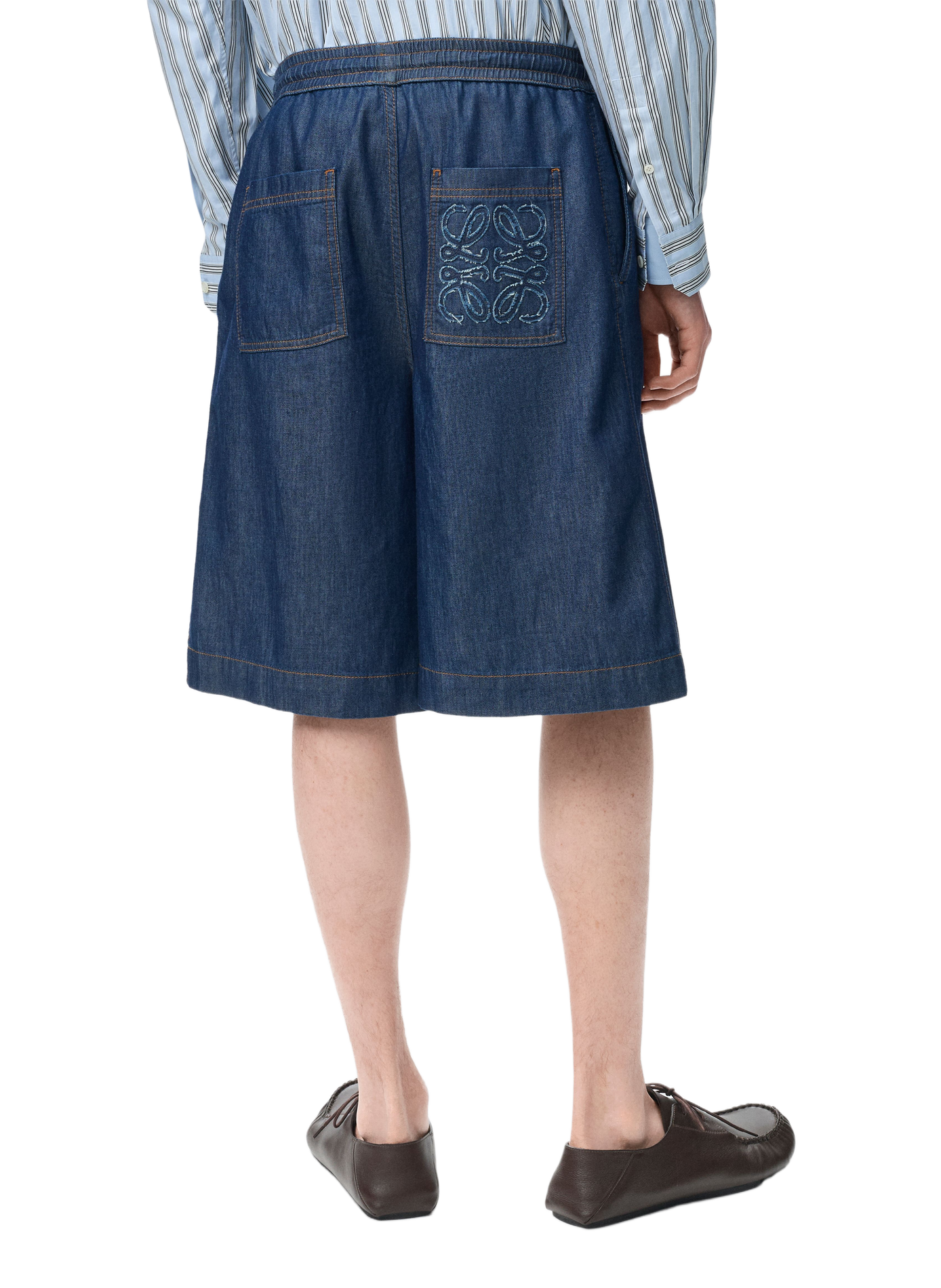 Short de algodón chambray ligero LOEWE Azul