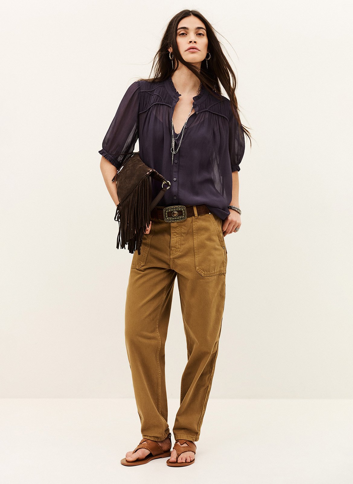 Blouse col rond olie BA&SH Violet