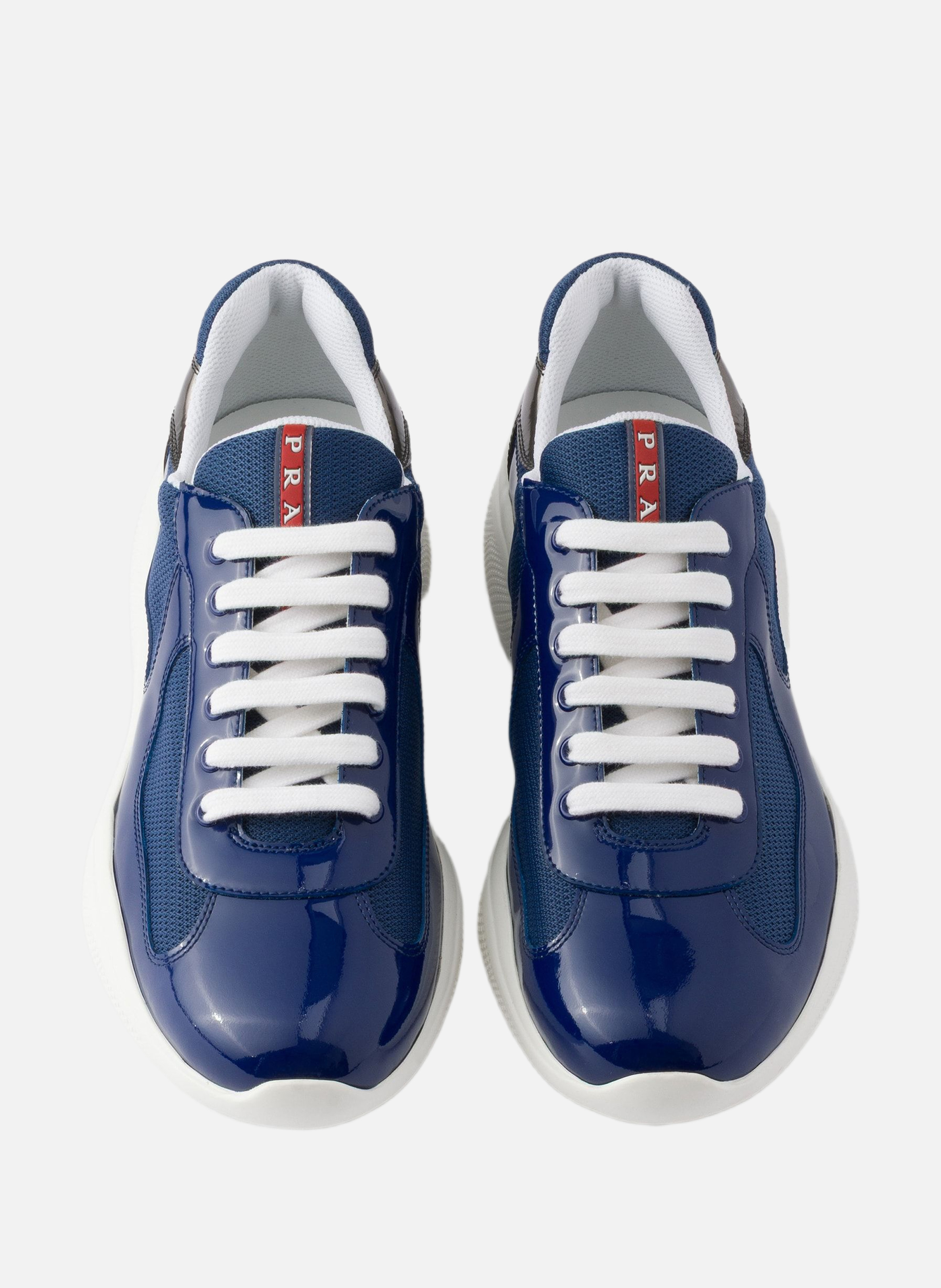 Sneakers prada america’s cup en cuir verni et tiss PRADA Bleu