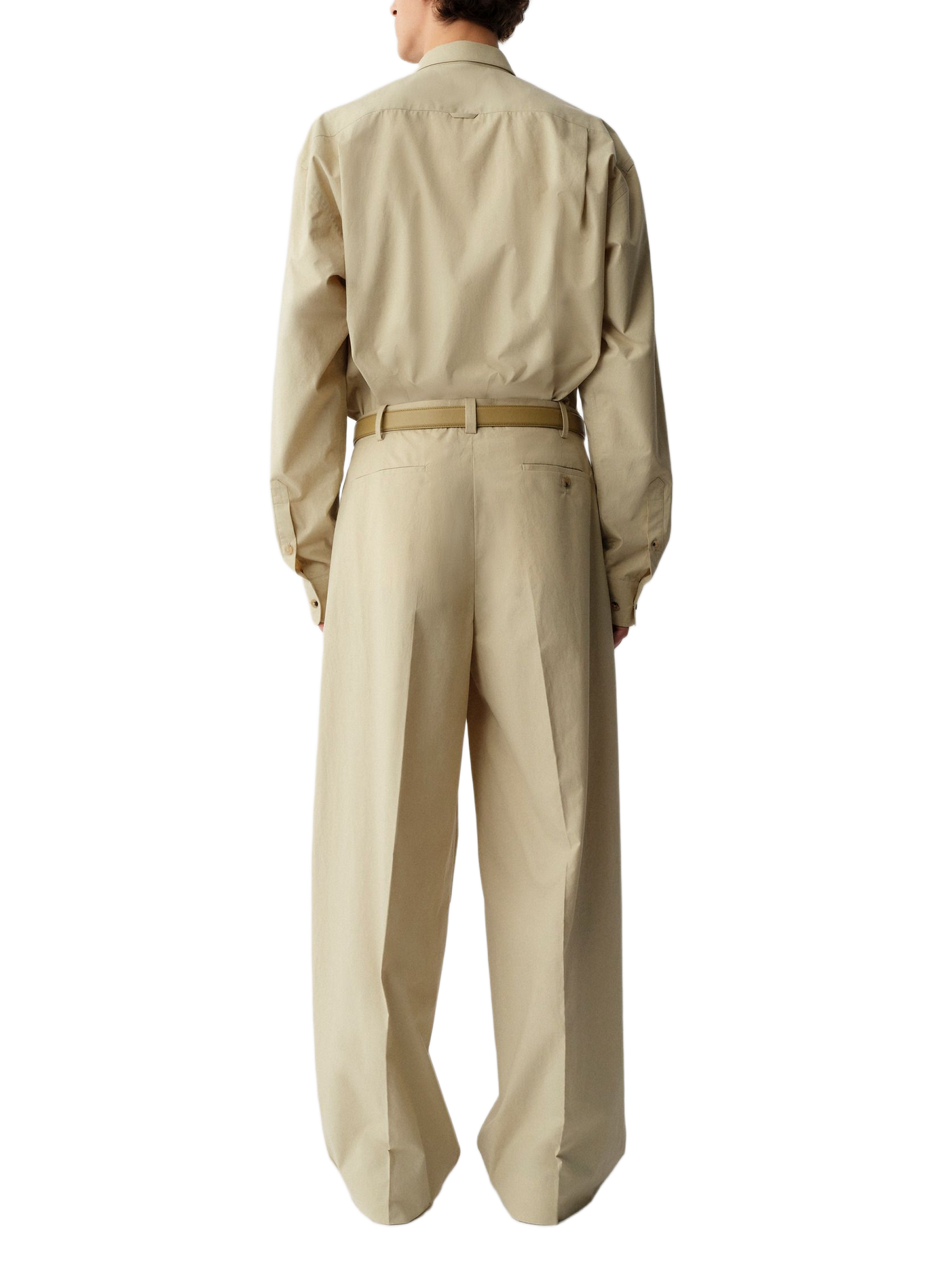Wide-leg cotton Baxter trousers CALVIN KLEIN COLLECTION Beige