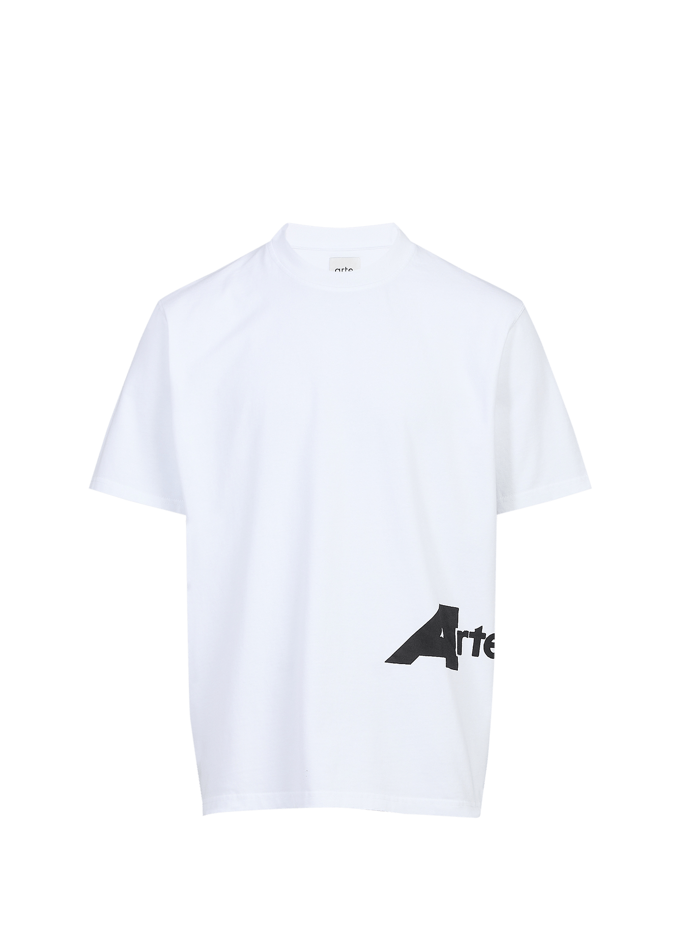 Straight round-neck t-shirt in screen-printed cotton. ARTE ANTWERP White