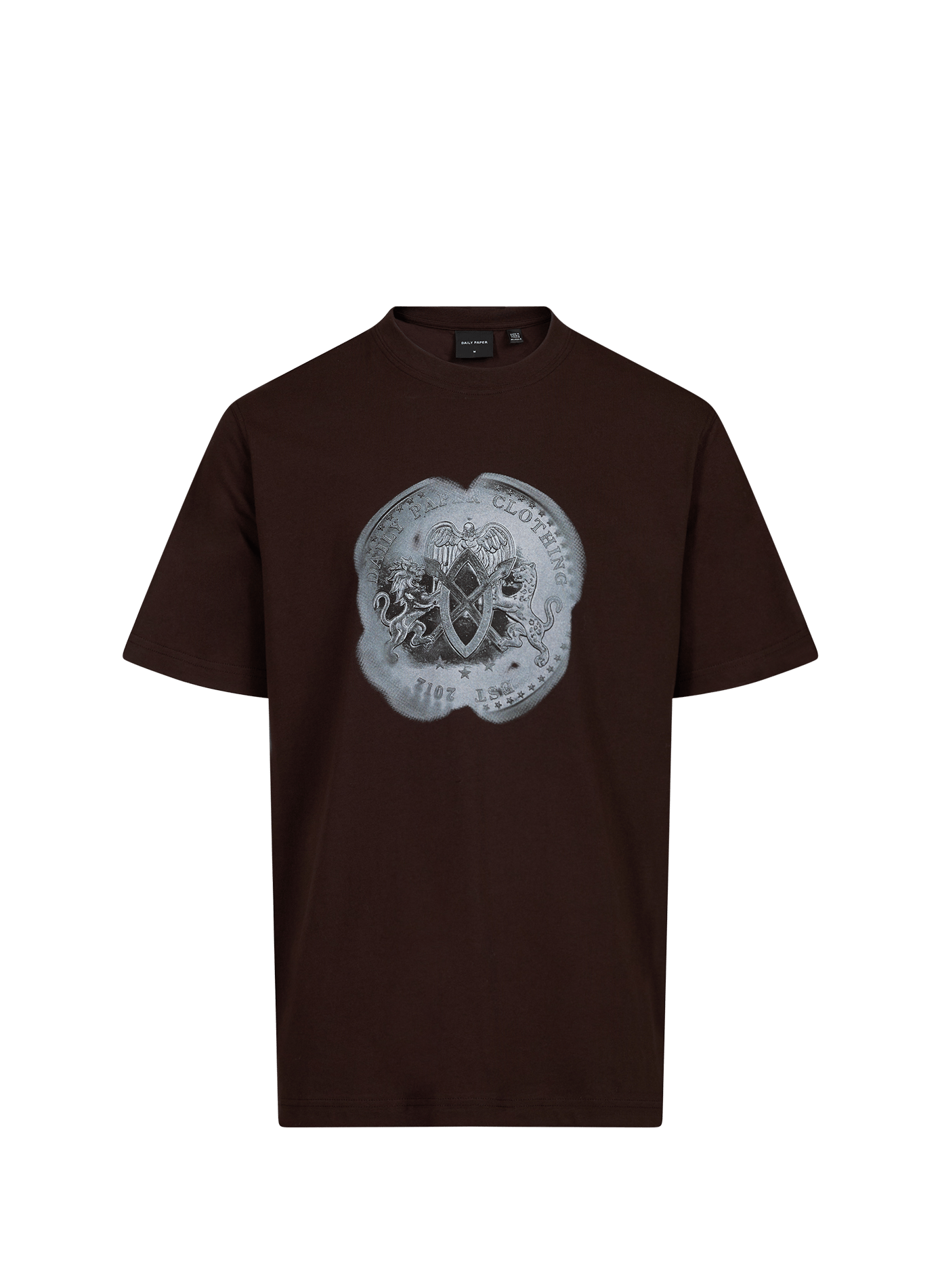Gerader T-Shirt mit Rundhalsausschnitt und Siebdruck DAILY PAPER Braun