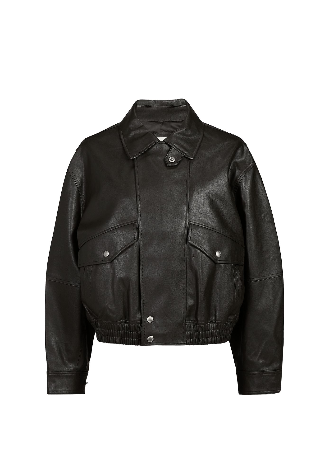 Loose fit jacket with classic zippered collar. DUNST Black