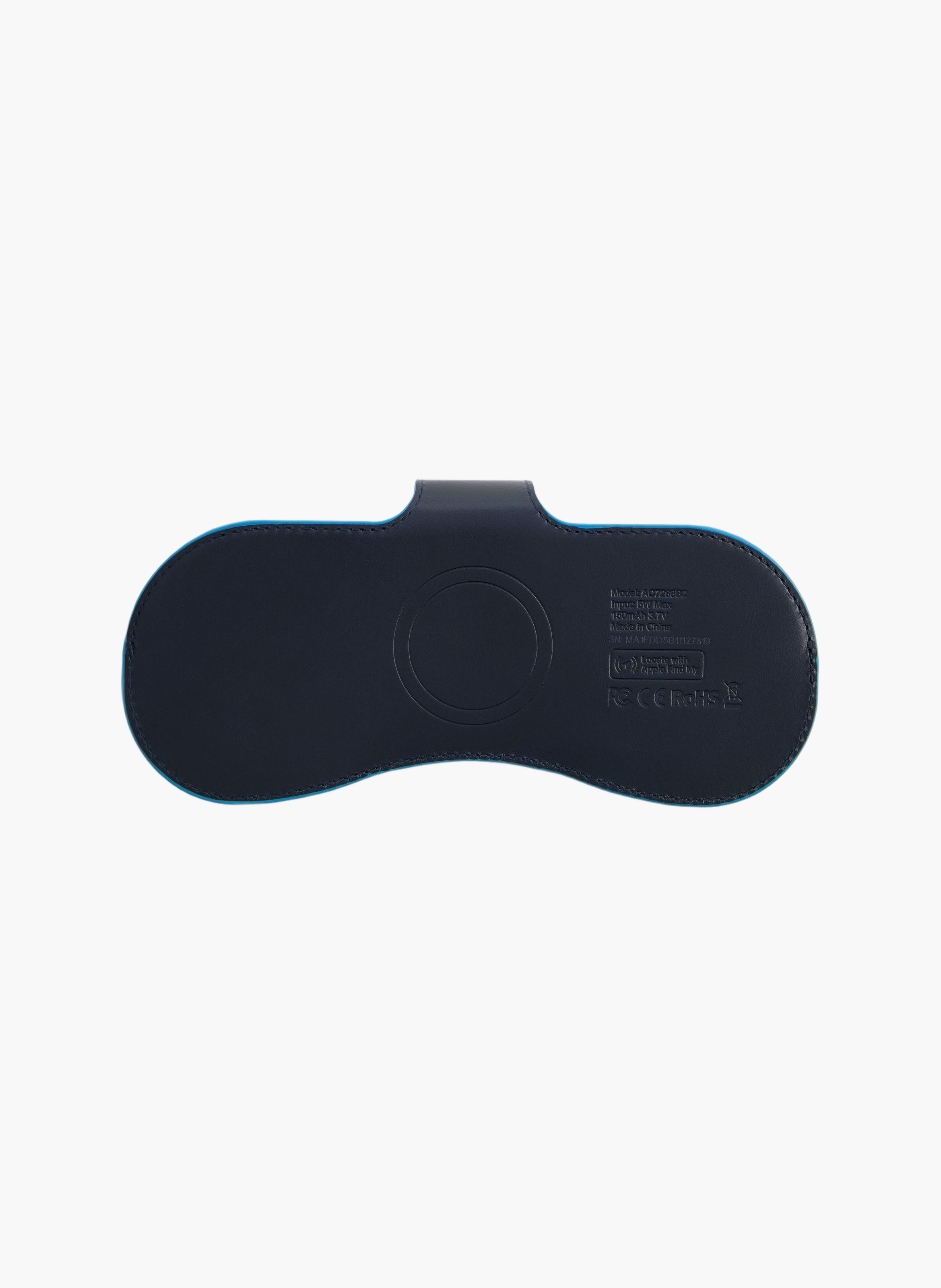 Étui à lunettes magsafe® en cuir avec tracker PIQUADRO Bleu