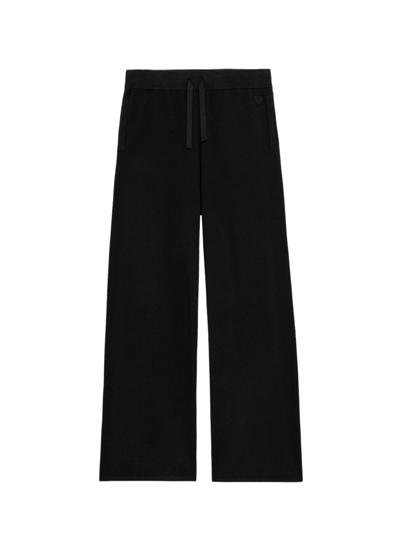Wide-leg AMARO logo knit trousers GERTRUDE Black