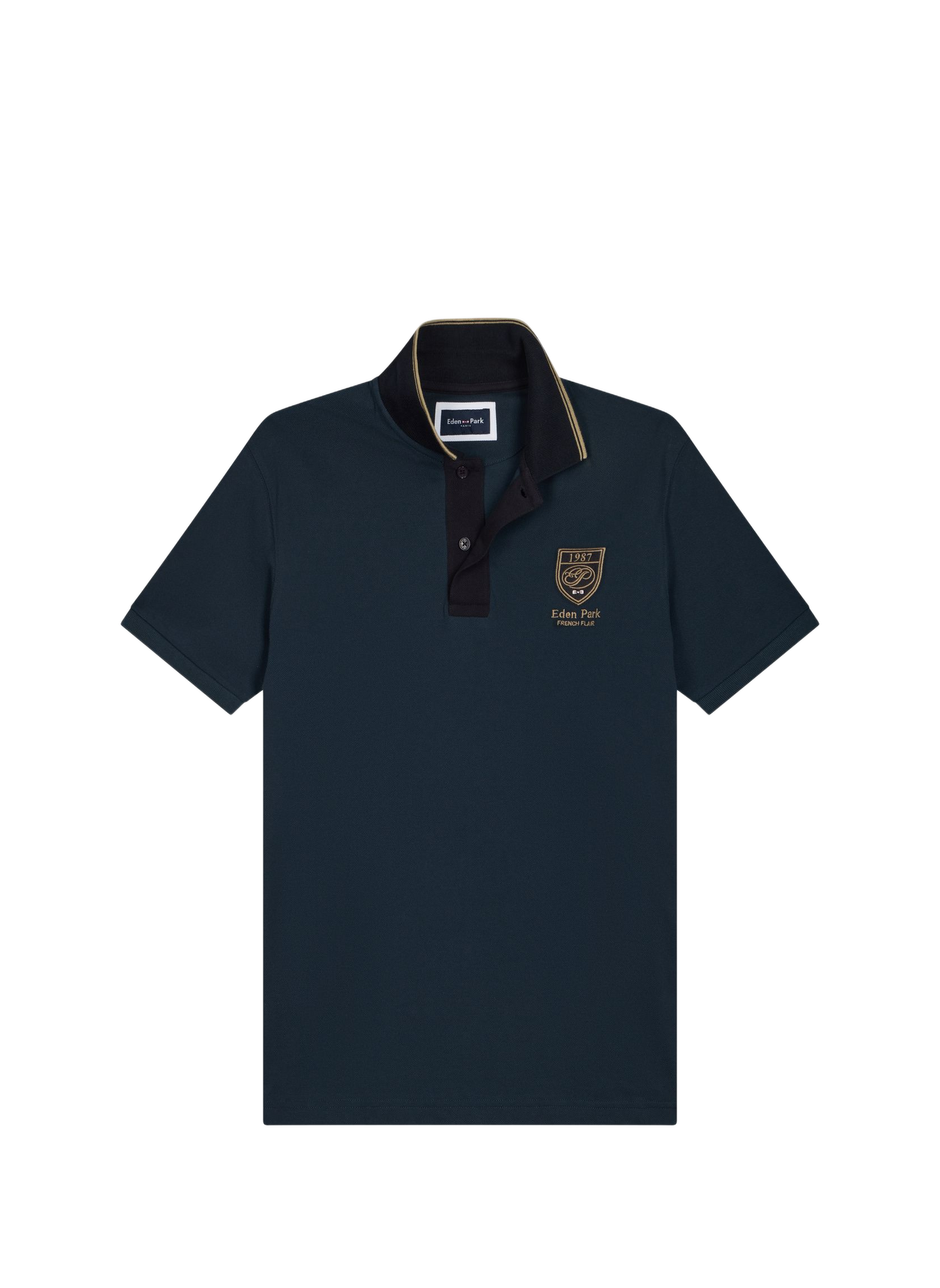 Polo droit à logo brodé en coton EDEN PARK Grey