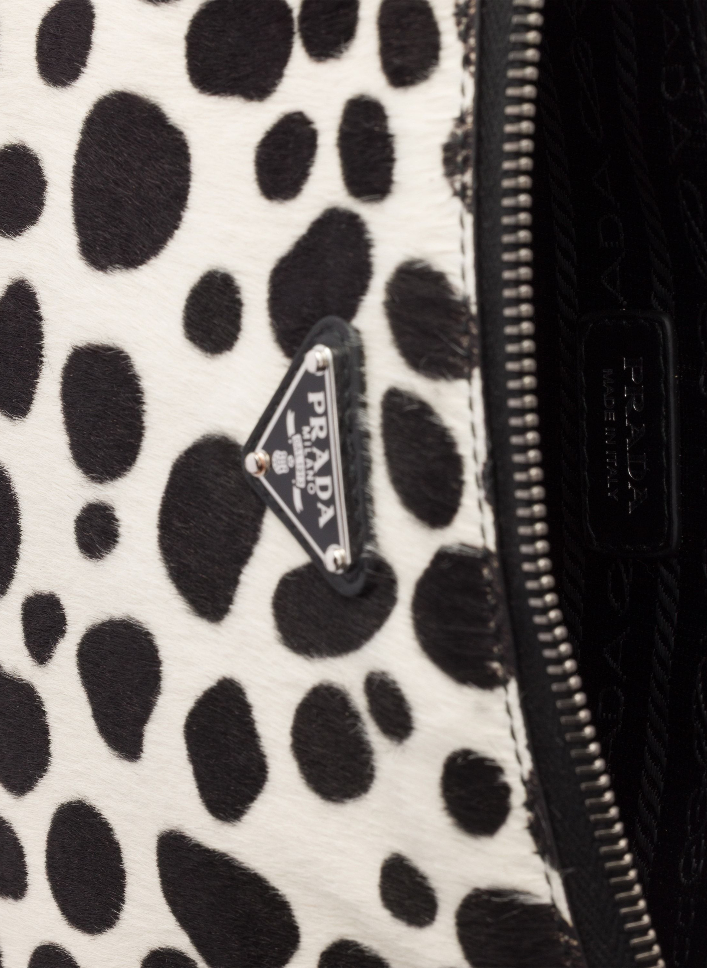 Pochette pour smartphone en cuir de veau imprimé PRADA Blanc