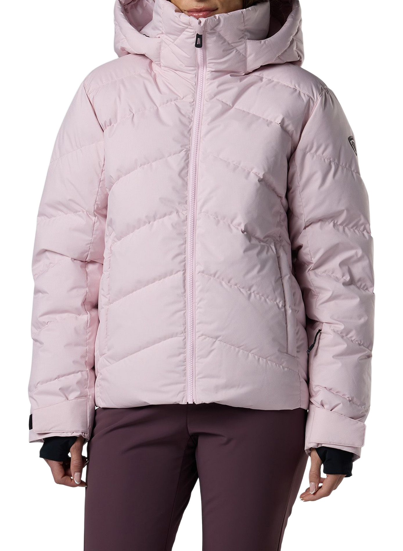 Gerade gesteppte Daunenjacke mit Kapuze ROSSIGNOL Rosa