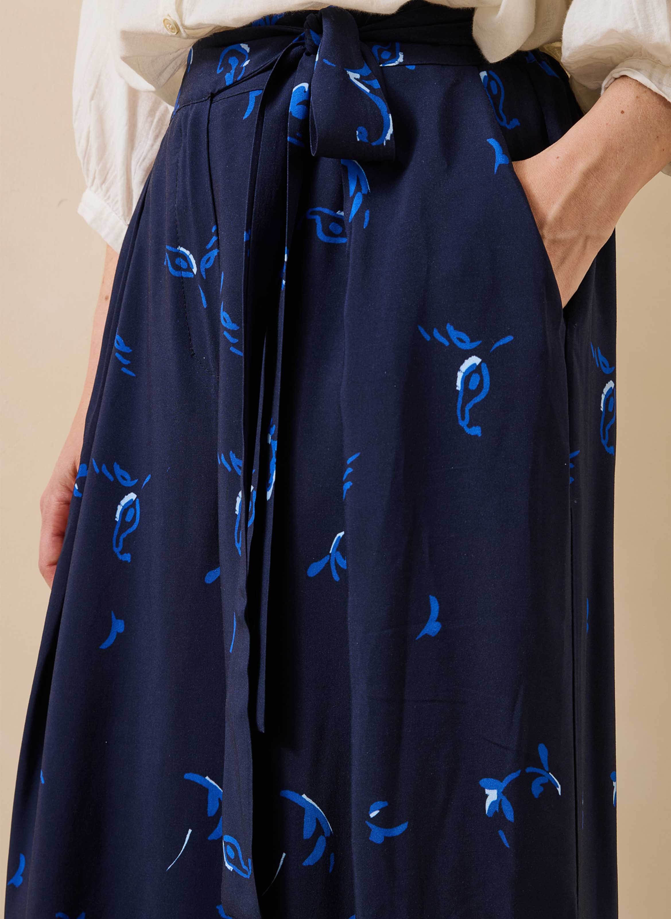 Wijde hoge taille broek LA FEE MARABOUTEE Blauw