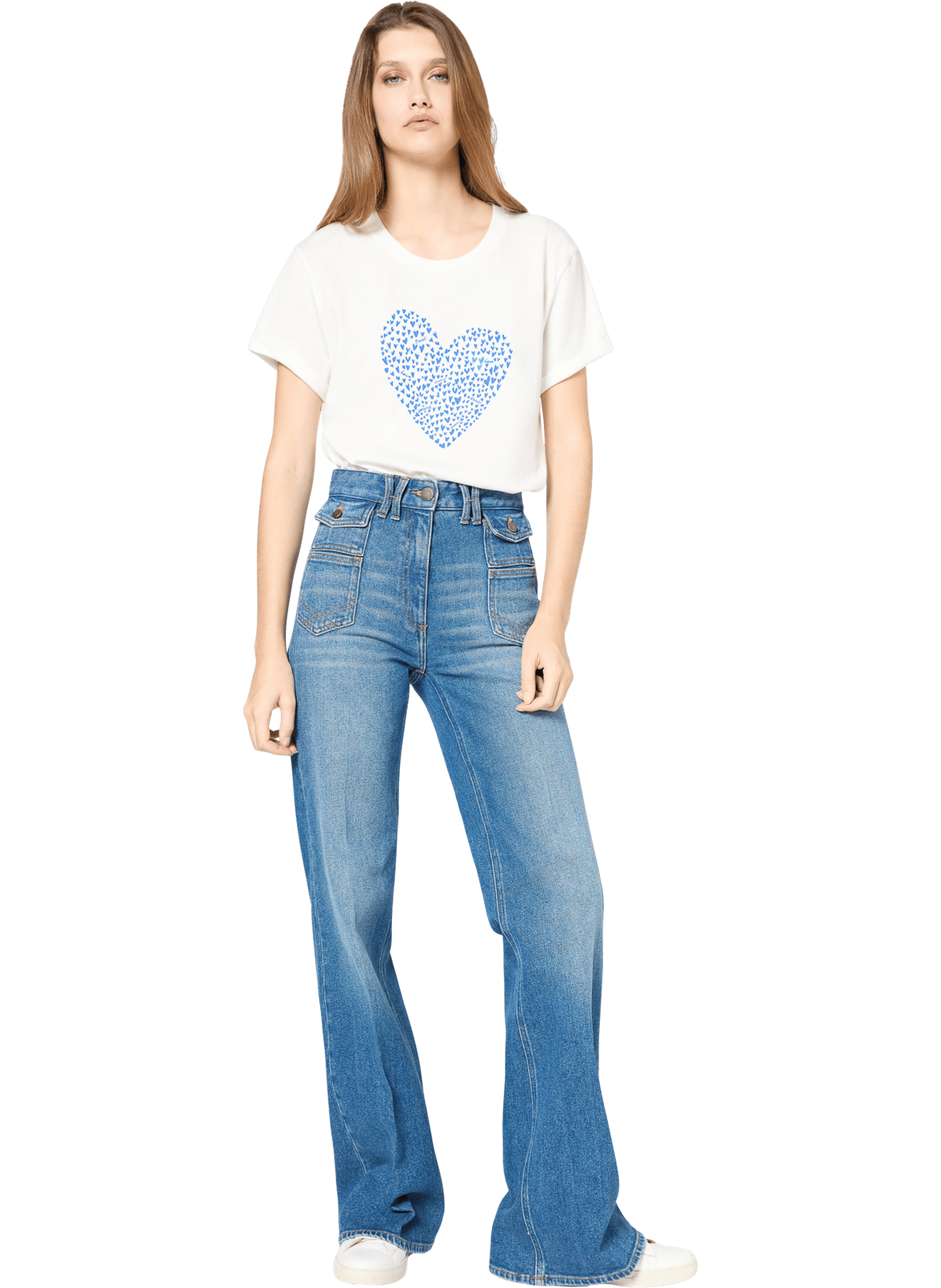 T-shirt cœur en coton - gloria GERARD DAREL Bleu