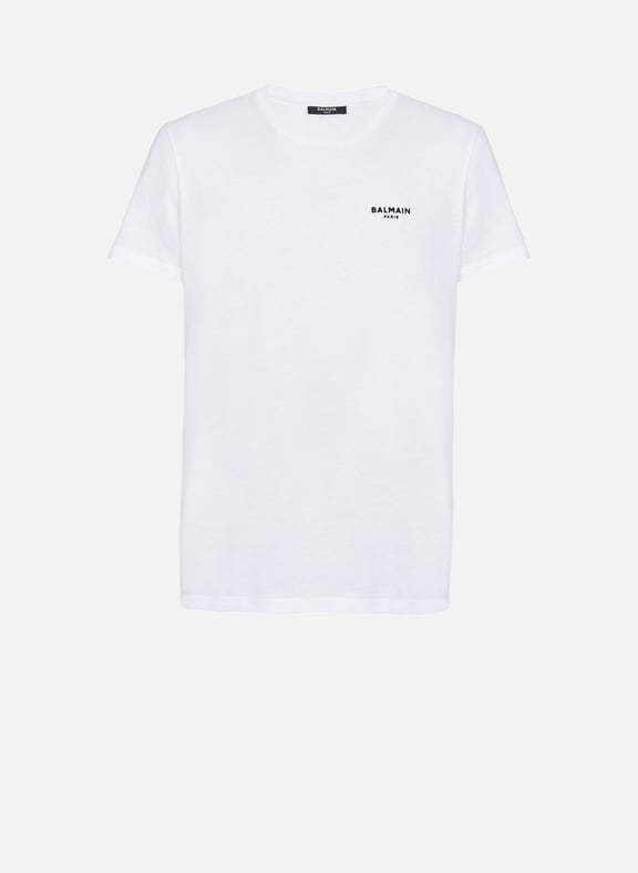 T-shirt à manches courtes floqué balmain paris Blanc by BALMAIN BALMAIN T-shirt à manches courtes floqué balmain paris Blanc