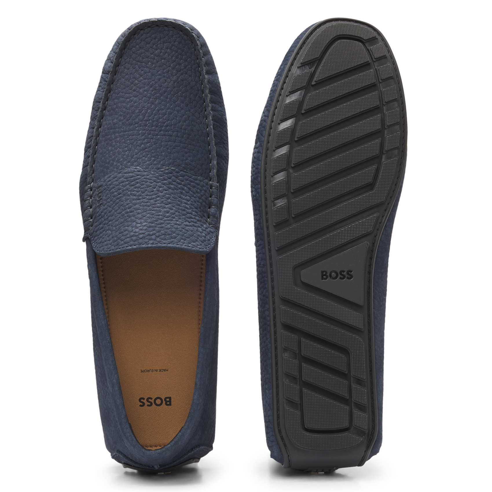 Mocassins en cuir BOSS Bleu