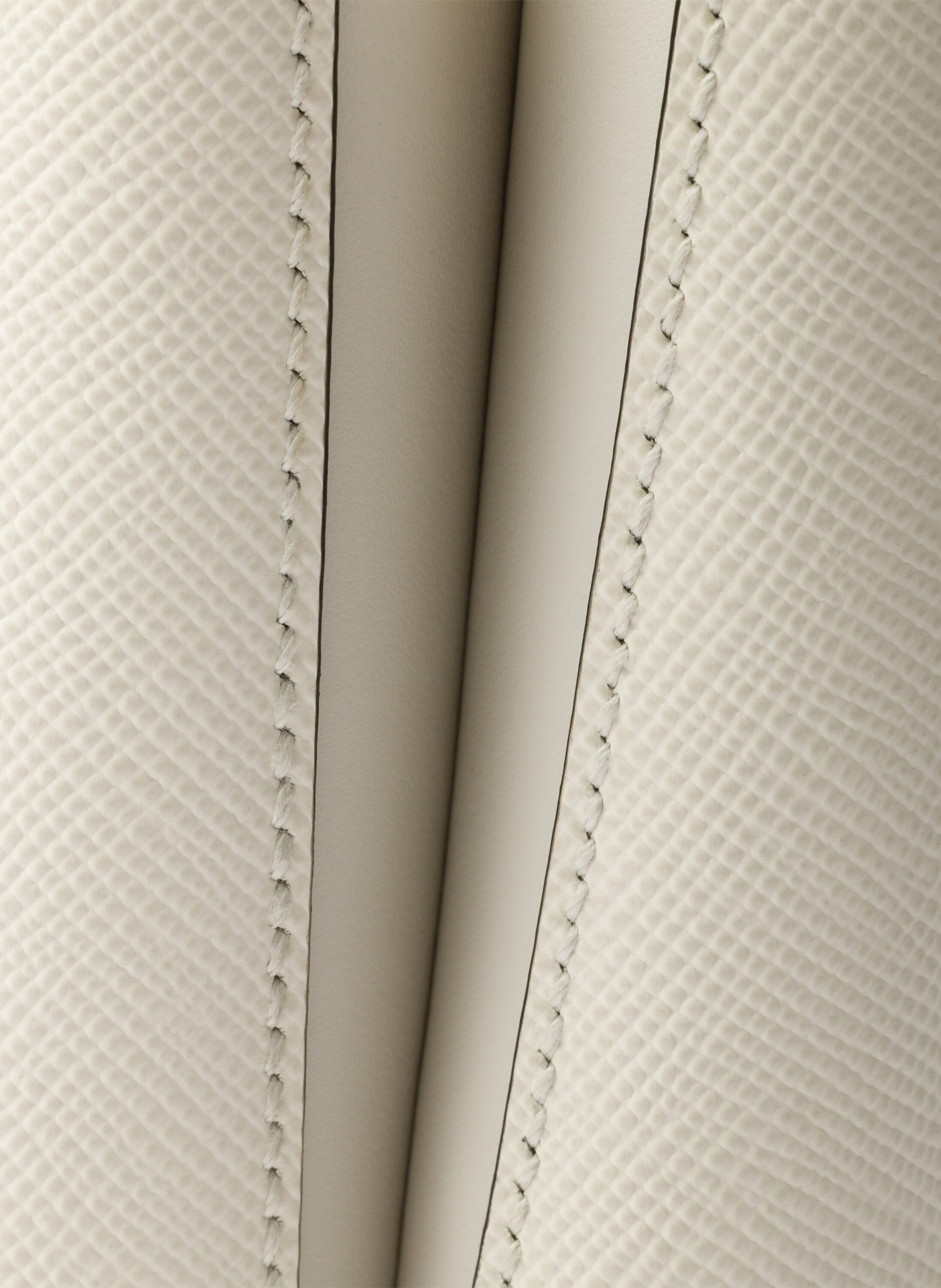 Mini sac prada panier en cuir saffiano PRADA Blanc