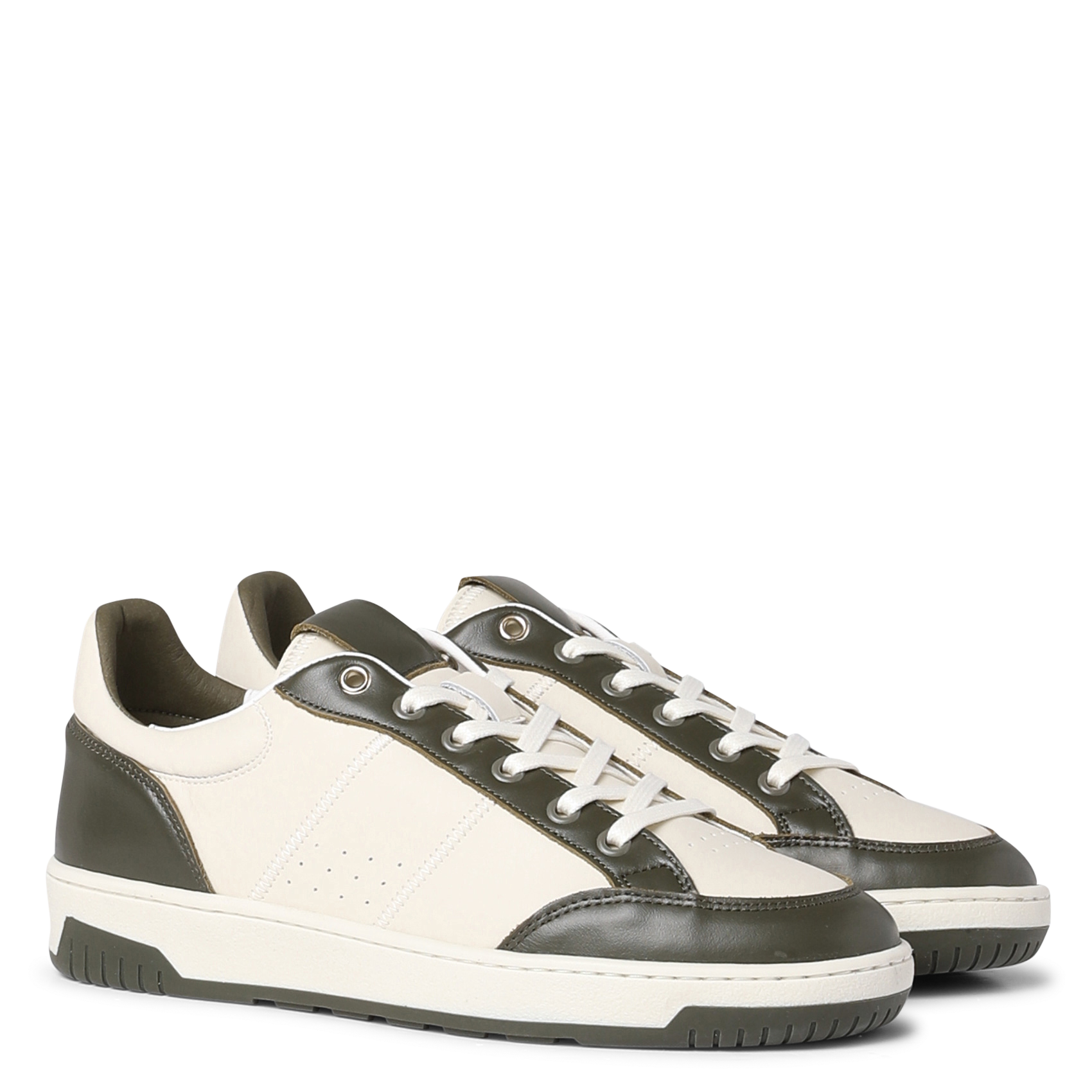 Baskets basses en cuir velora MAISON 123 Kaki