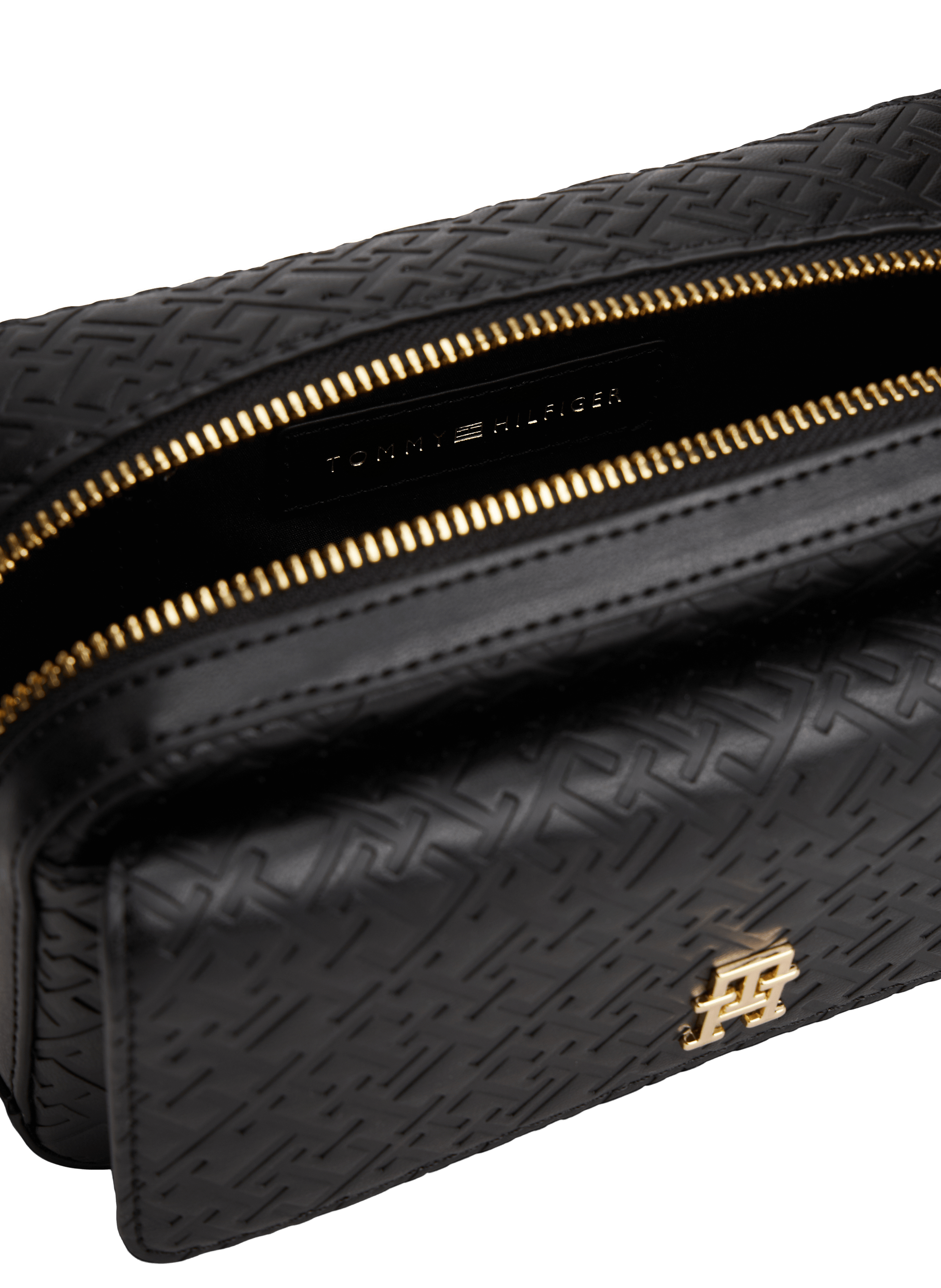 Logo print shoulder bag TOMMY HILFIGER Black