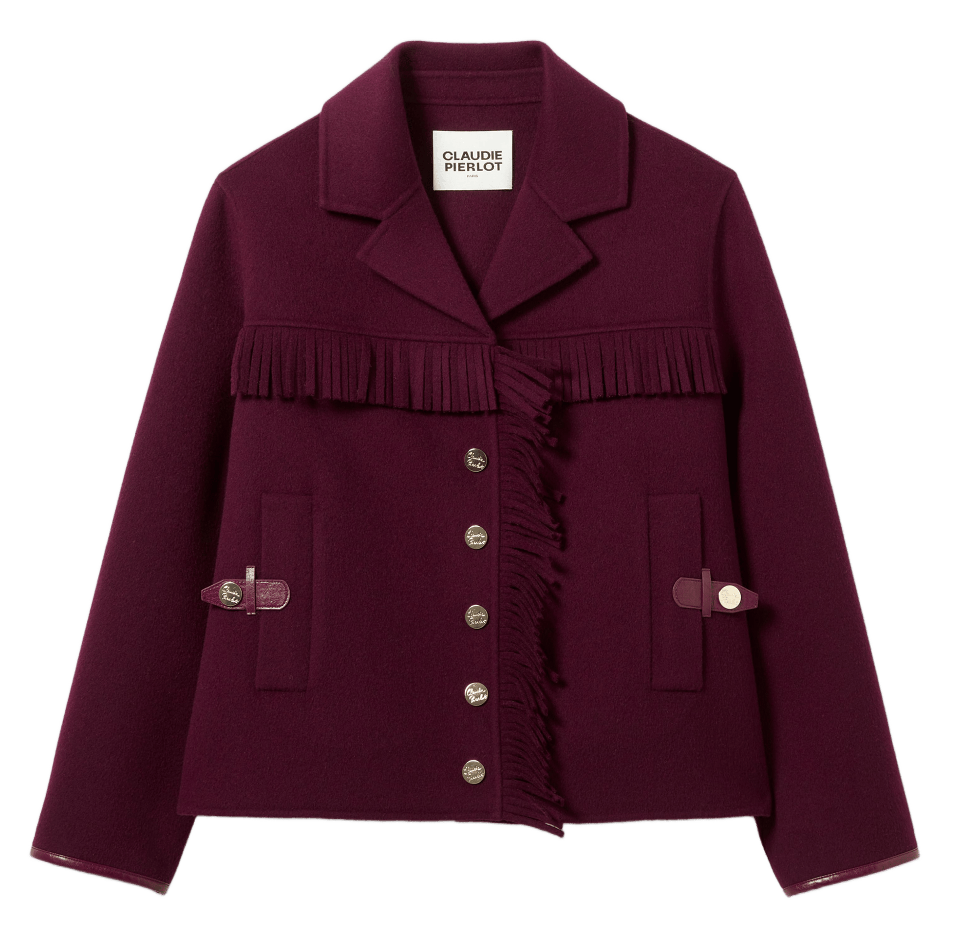 Veste col tailleur en laine mélangée gwendoline CLAUDIE PIERLOT Rouge