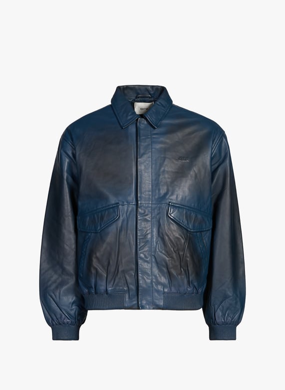 Blouson col classique en cuir | Bleu by ARTE ANTWERP Blouson col classique en cuir Bleu