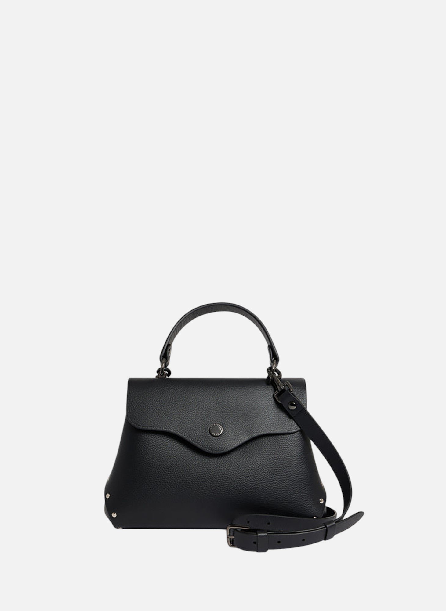 Petit sac à main sans couture en cuir grain chèvre NoirLE TANNEUR