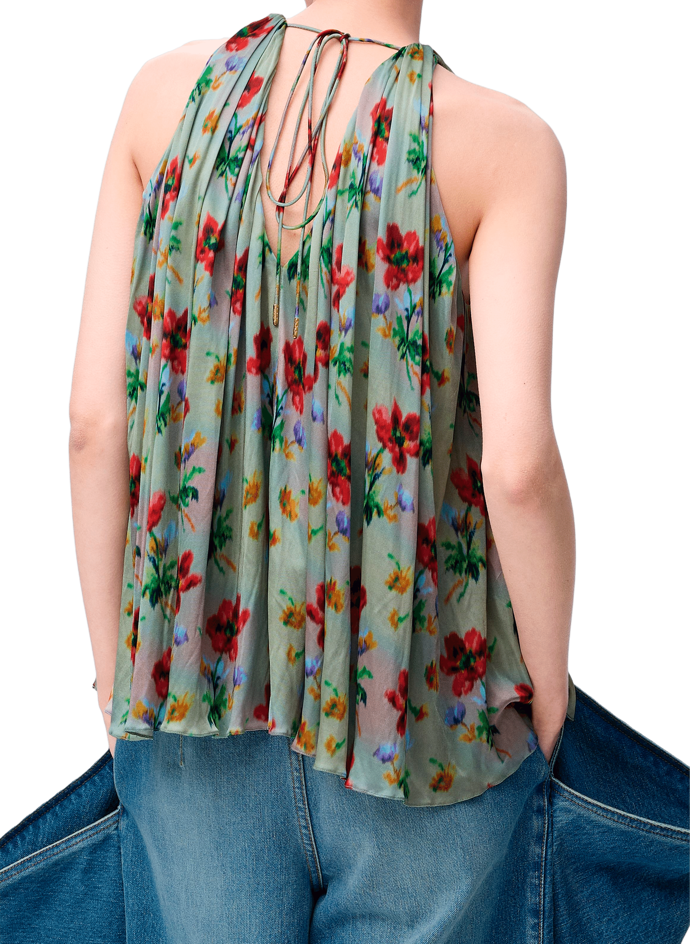 Sleeveless Halter Neck Printed Top LOEWE Multicolour