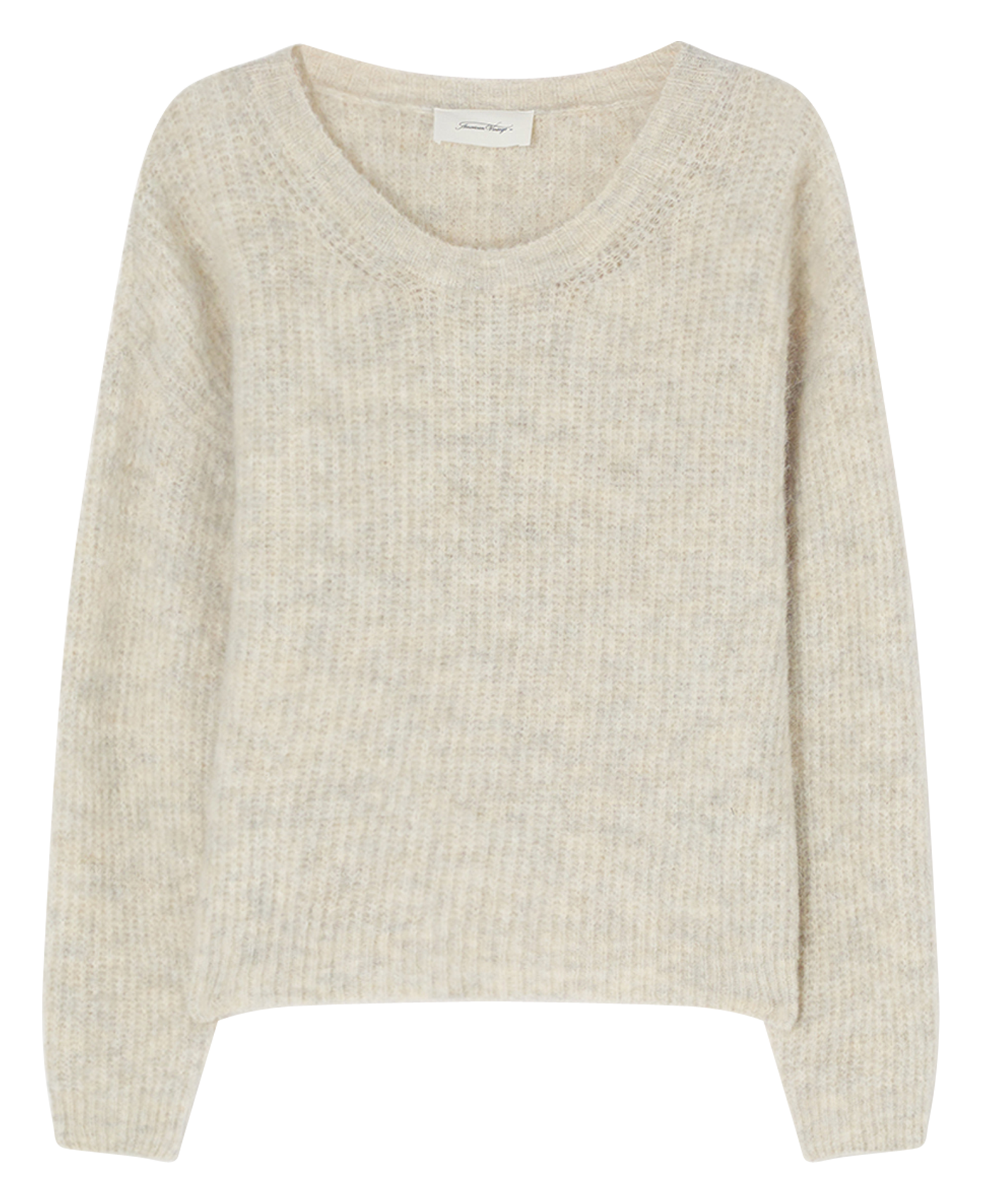 Pull droit à maille duveteuse en laine mélangée east AMERICAN VINTAGE Beige