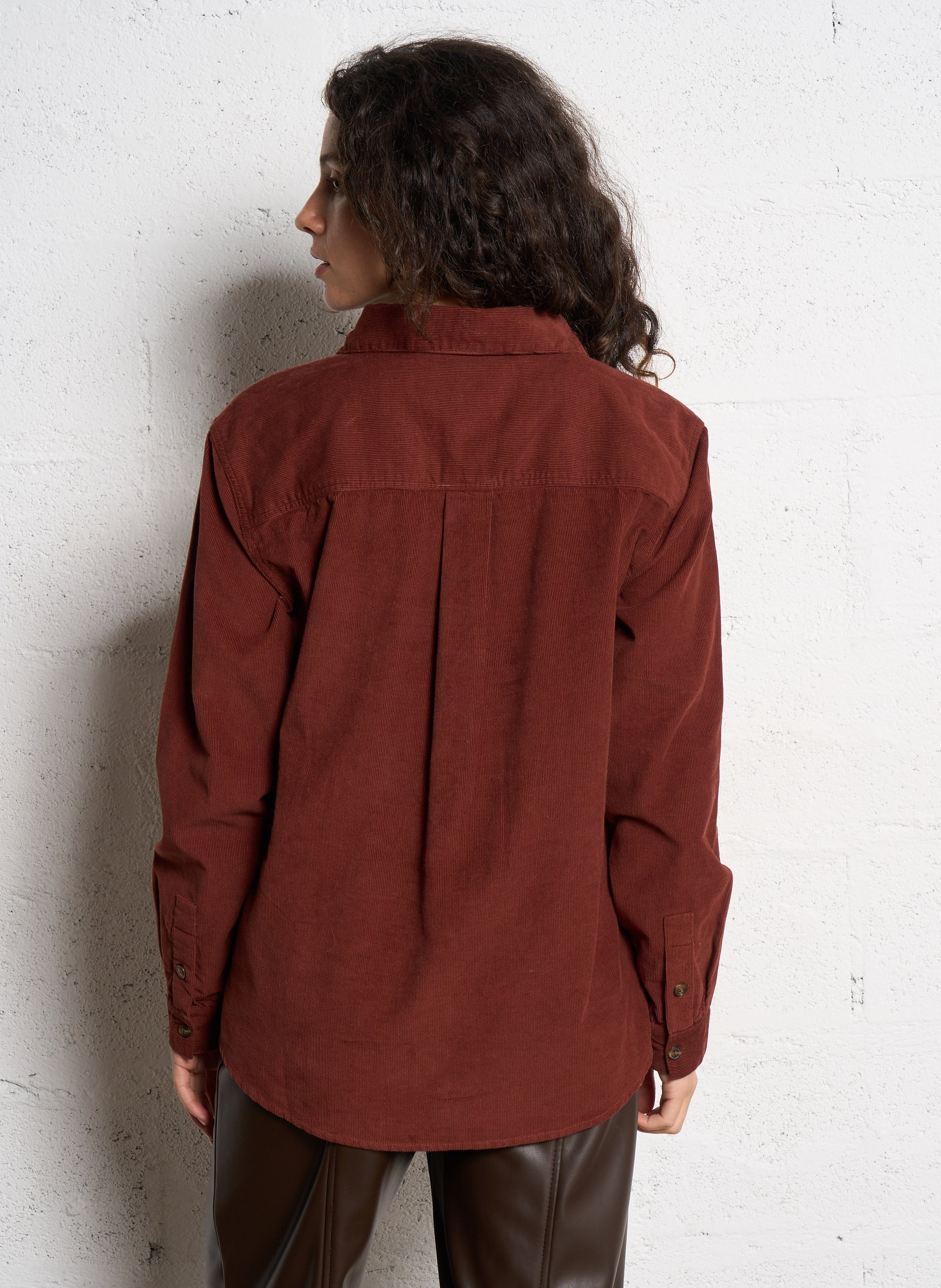 Chemise droite en velours côtelé intrepide MAISON 123 Rouge