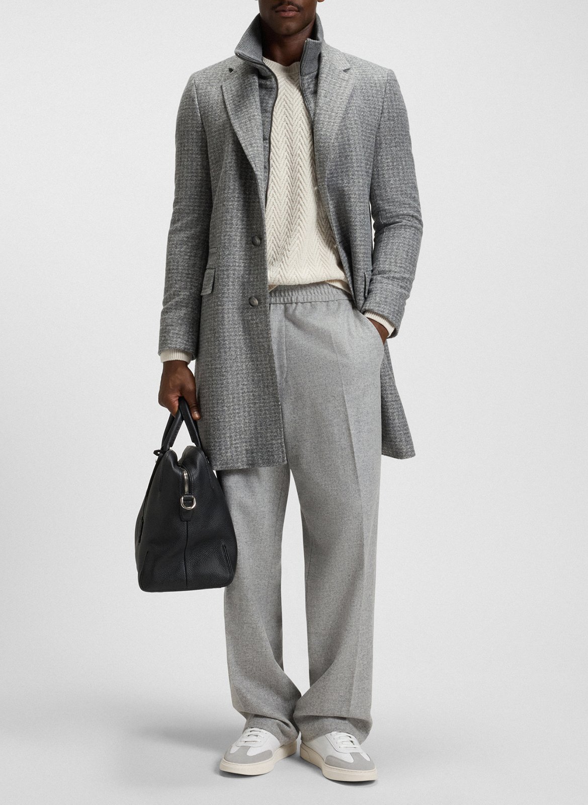 Baskets basses en cuir BOSS Beige