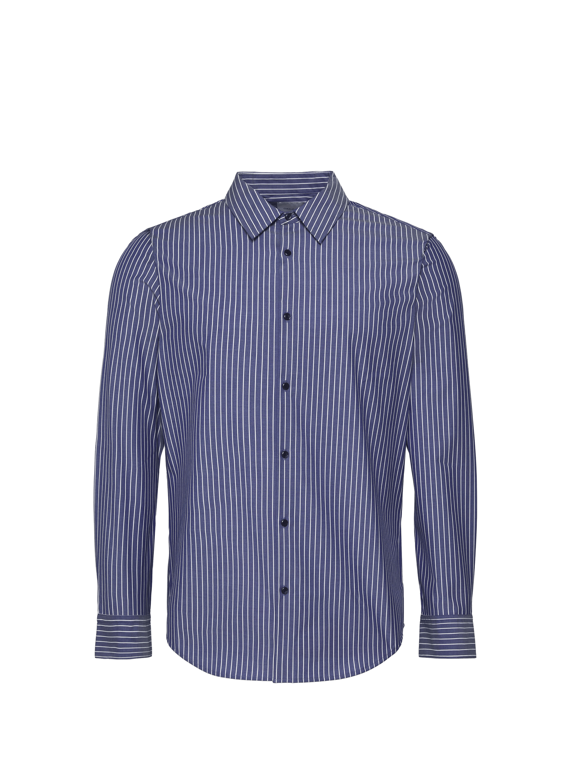 Chemise slim à rayures en coton mélangé CALVIN KLEIN Bleu