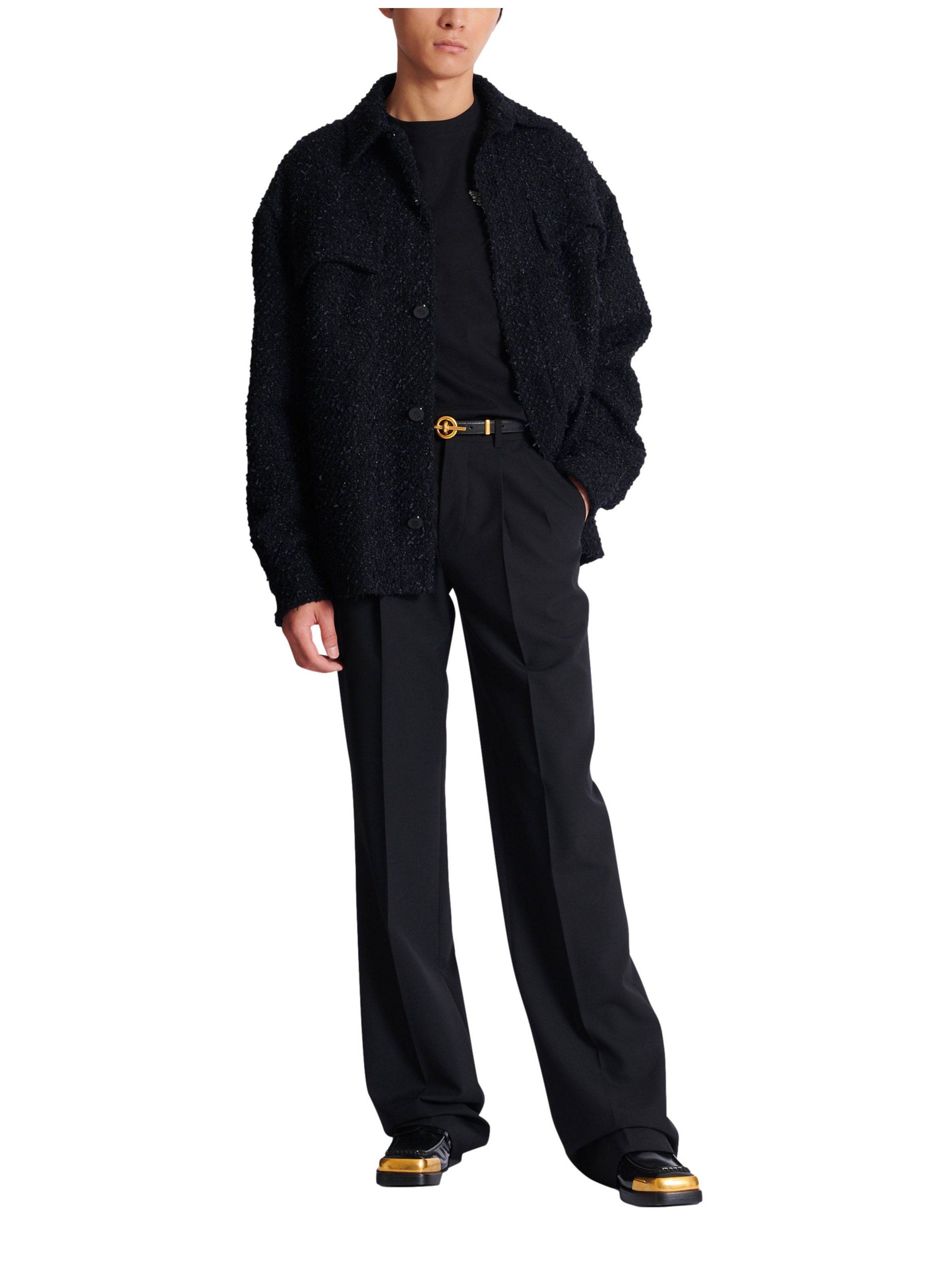 Surchemise en tweed monogramme BALMAIN Noir