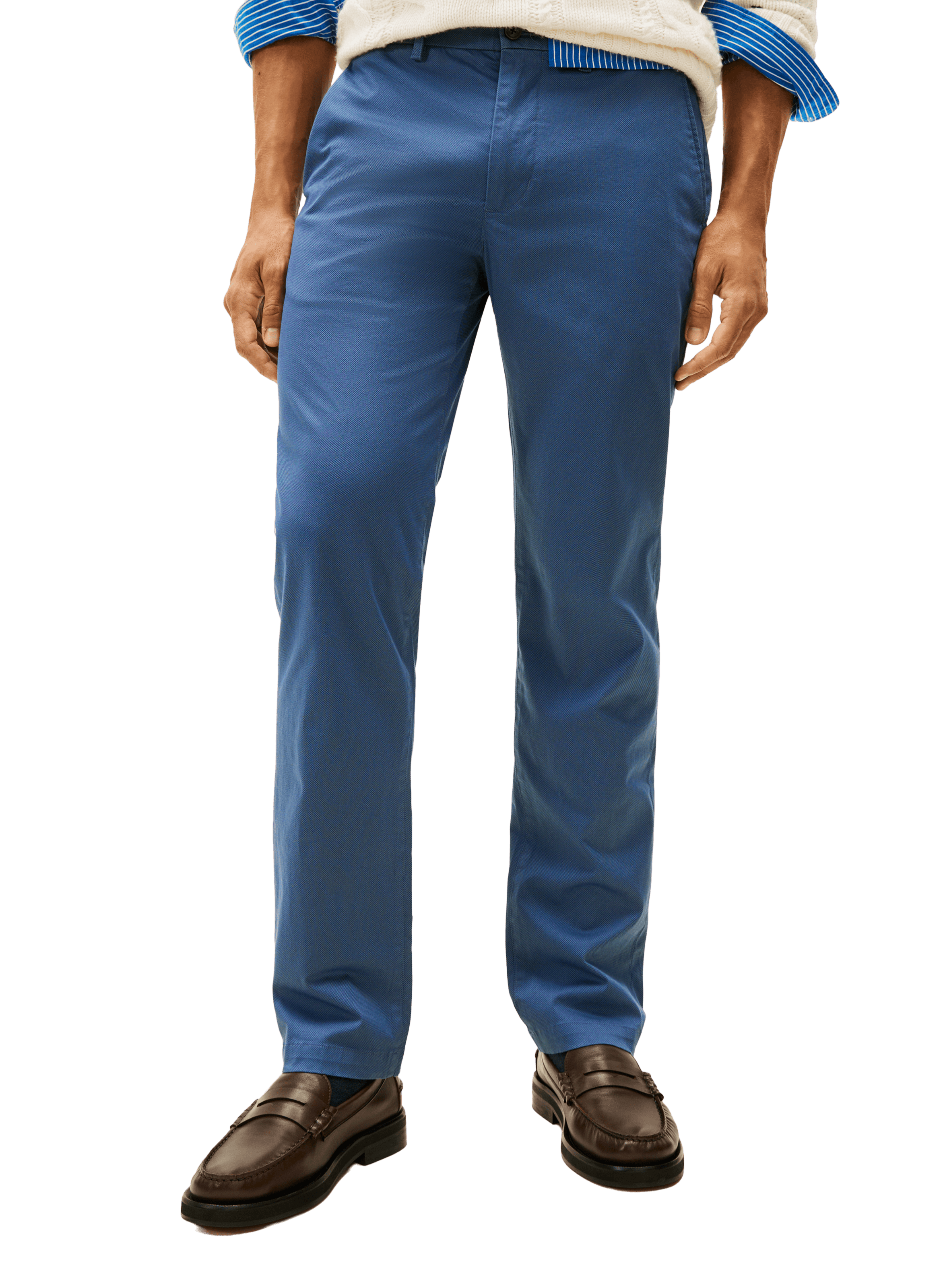 Pantalon coupe droite en coton TOMMY HILFIGER Bleu