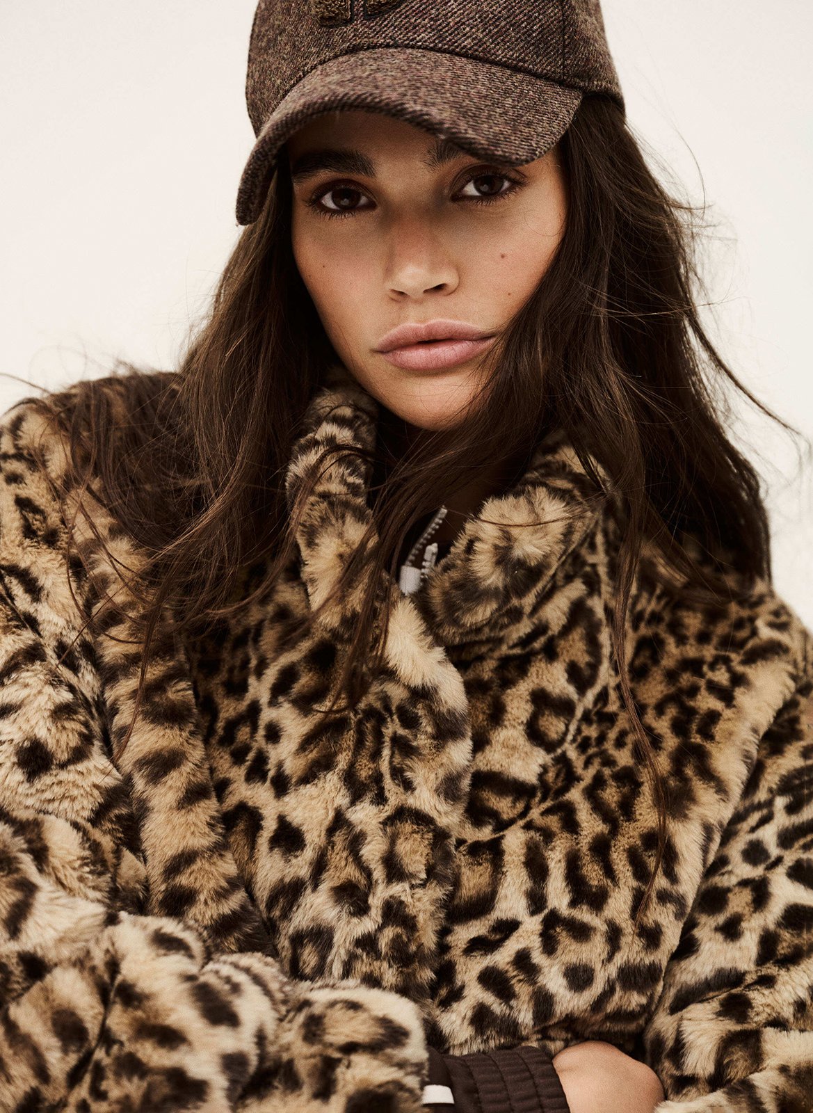 Veste oversize col montant imprimée jaros BA&SH Beige