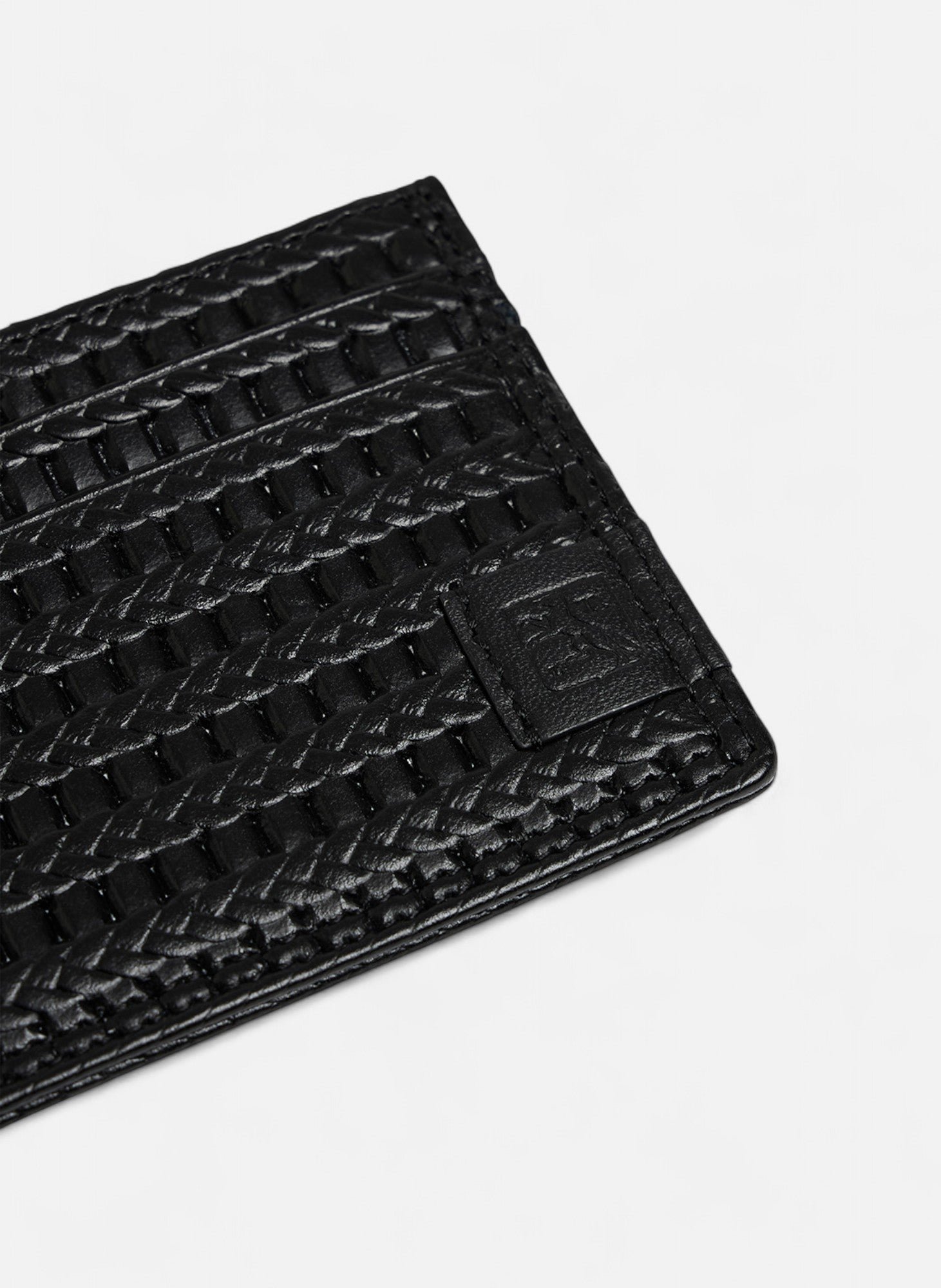 Porte cartes martin en cuir embossé et cuir lisse LE TANNEUR Noir