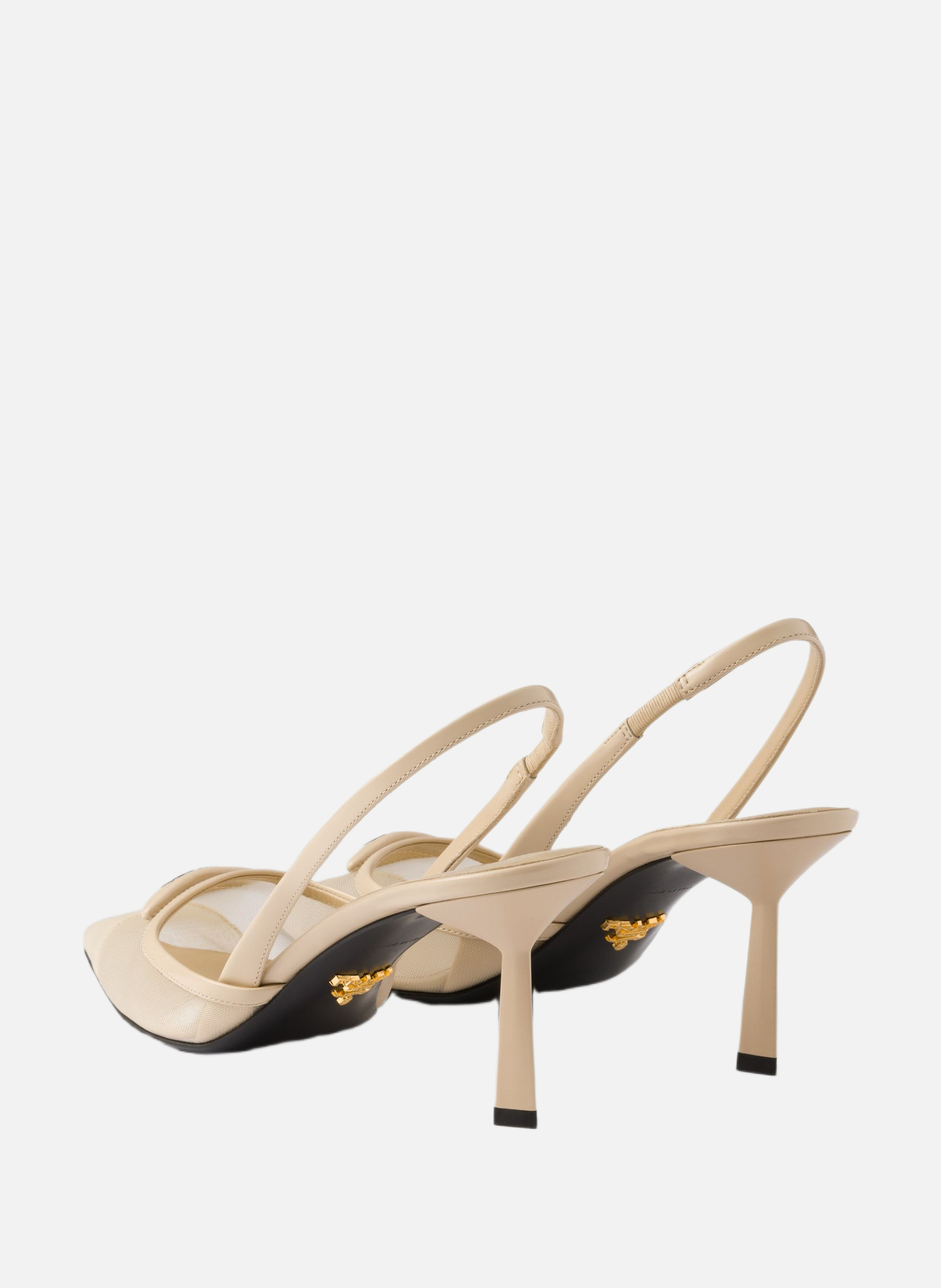 Escarpins à bride arrière en mesh PRADA Beige